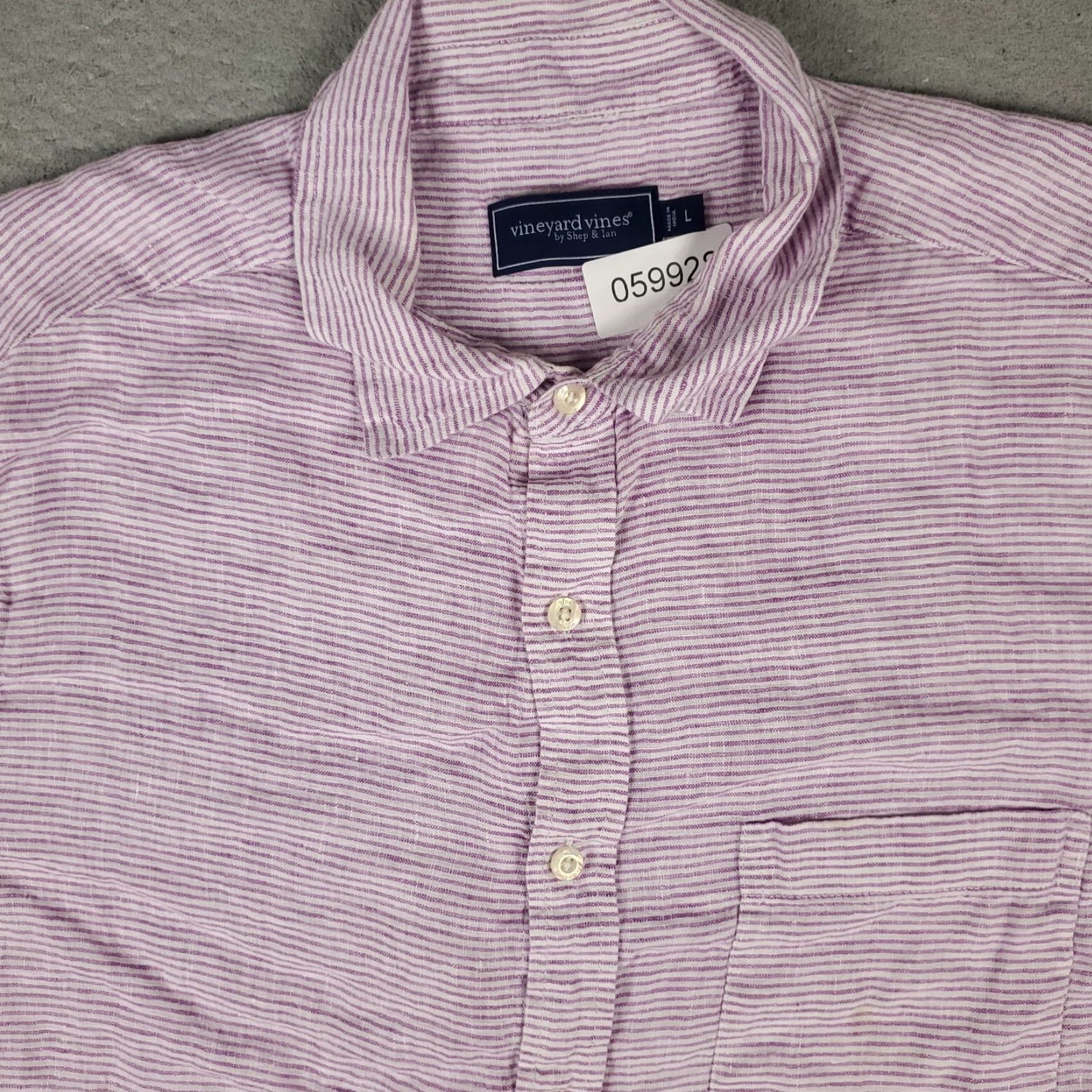 Vineyard Vines Vineyard Vines Shirt Mens Large Purple Linen Casual Button Up Short Sleeve * Size US L / EU 52-54 / 3 - 2 Thumbnail