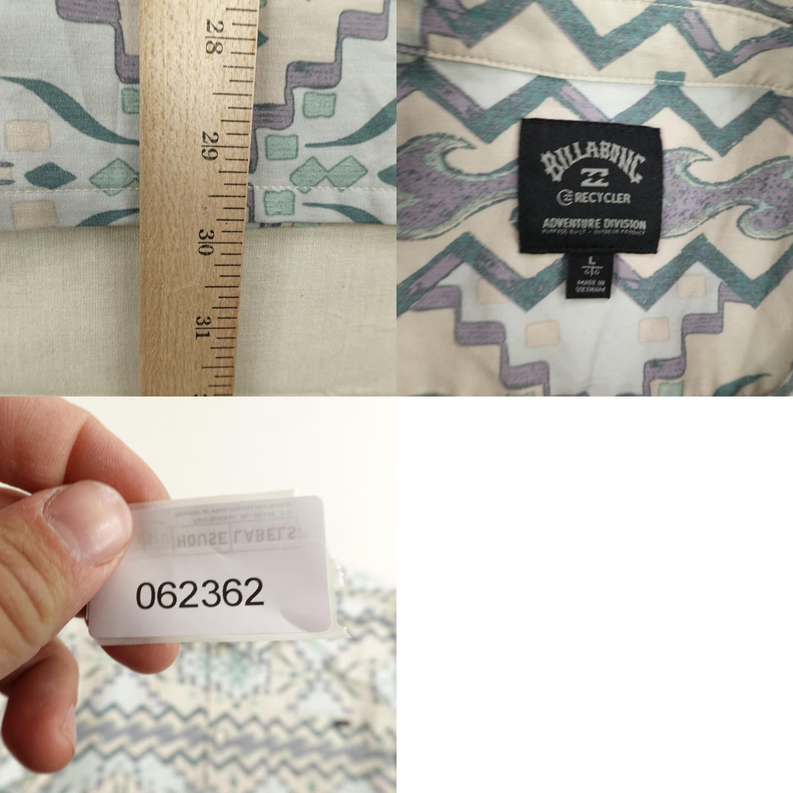 Billabong Billabong Shirt Mens Large Beige Blue Purple Aztec Performance Button Up Surfer Size US L / EU 52-54 / 3 - 8 Thumbnail