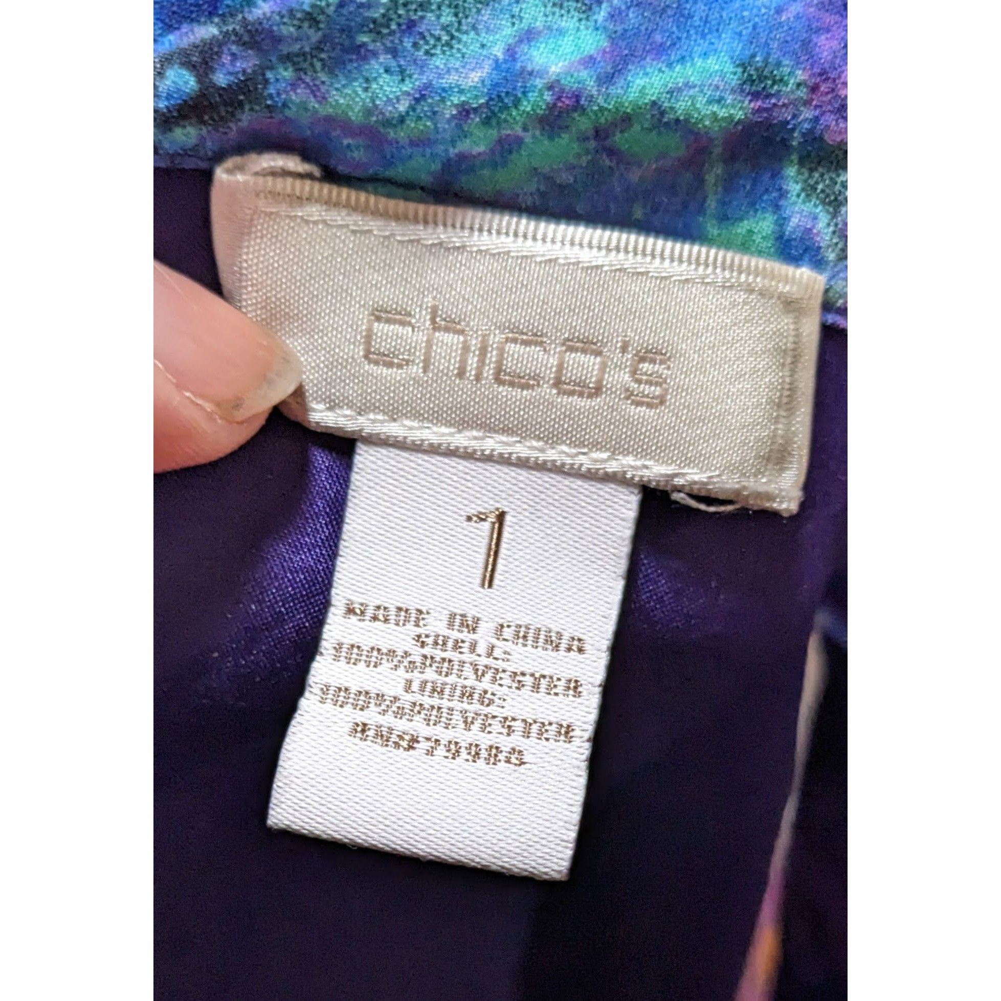 Chicos Chico's Blue And Purple Floral And Snake Print Dress Size XXL / US 16-18 / IT 52-54 - 3 Thumbnail