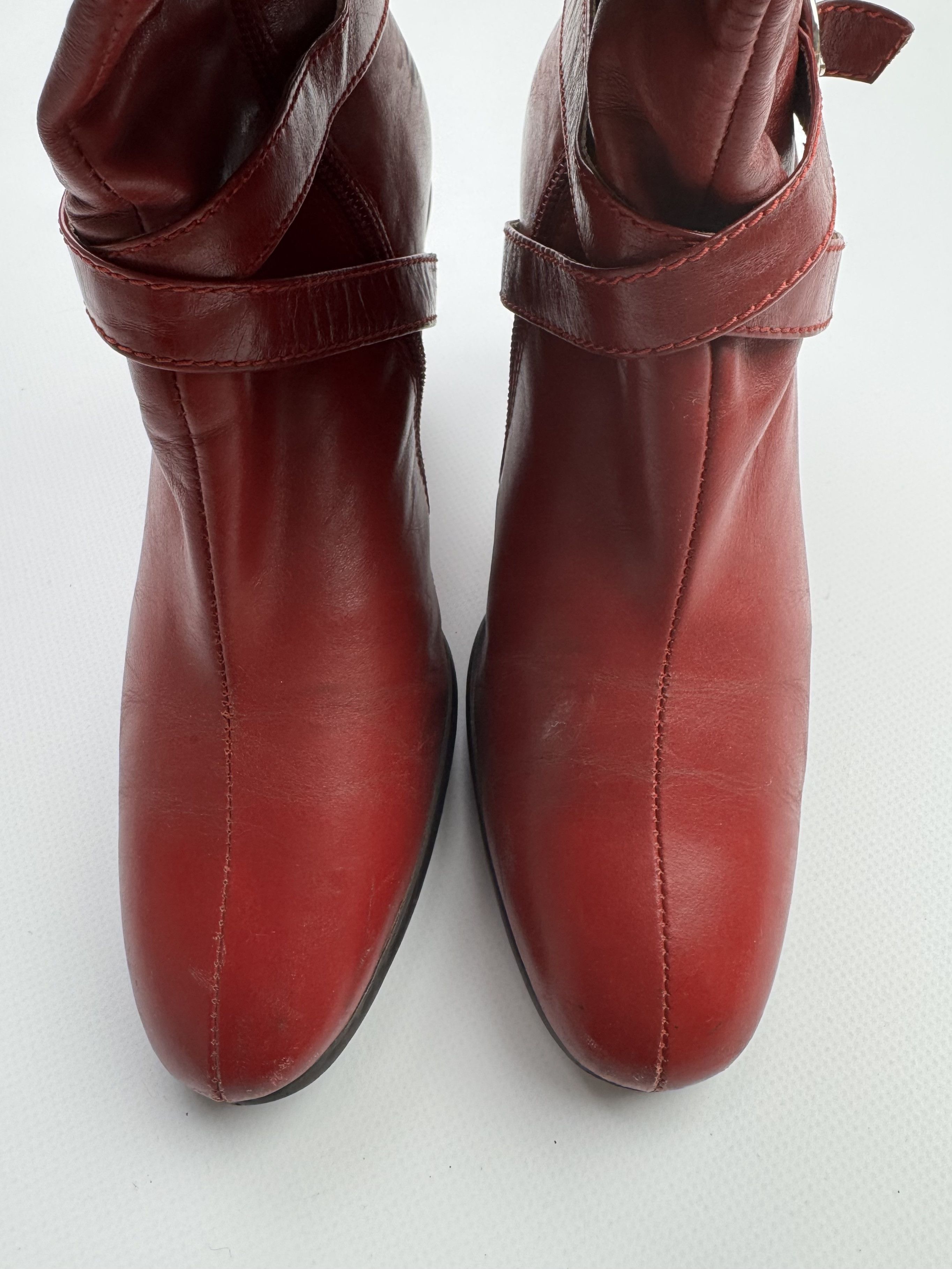 Vintage Vintage Leather Heels Boots With Belted B343(V372)E2 Size US 7 / IT 37 - 7 Thumbnail