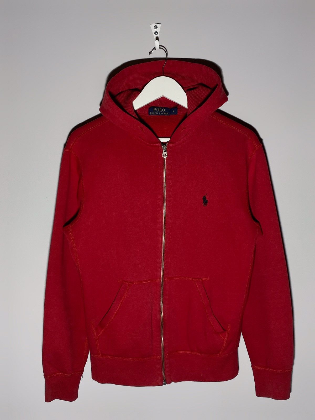 Pre-owned Polo Ralph Lauren T Zip Hoodie Hype Y2k Streetwear Style In Red