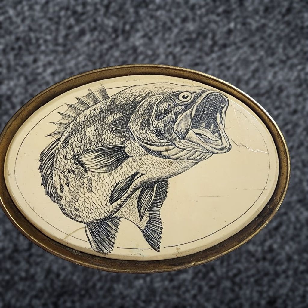 Vintage VINTAGE Barlow Bass Fishing Belt Buckle Solid Brass Gold 1970s Accessories Mens Size ONE SIZE - 1 Thumbnail