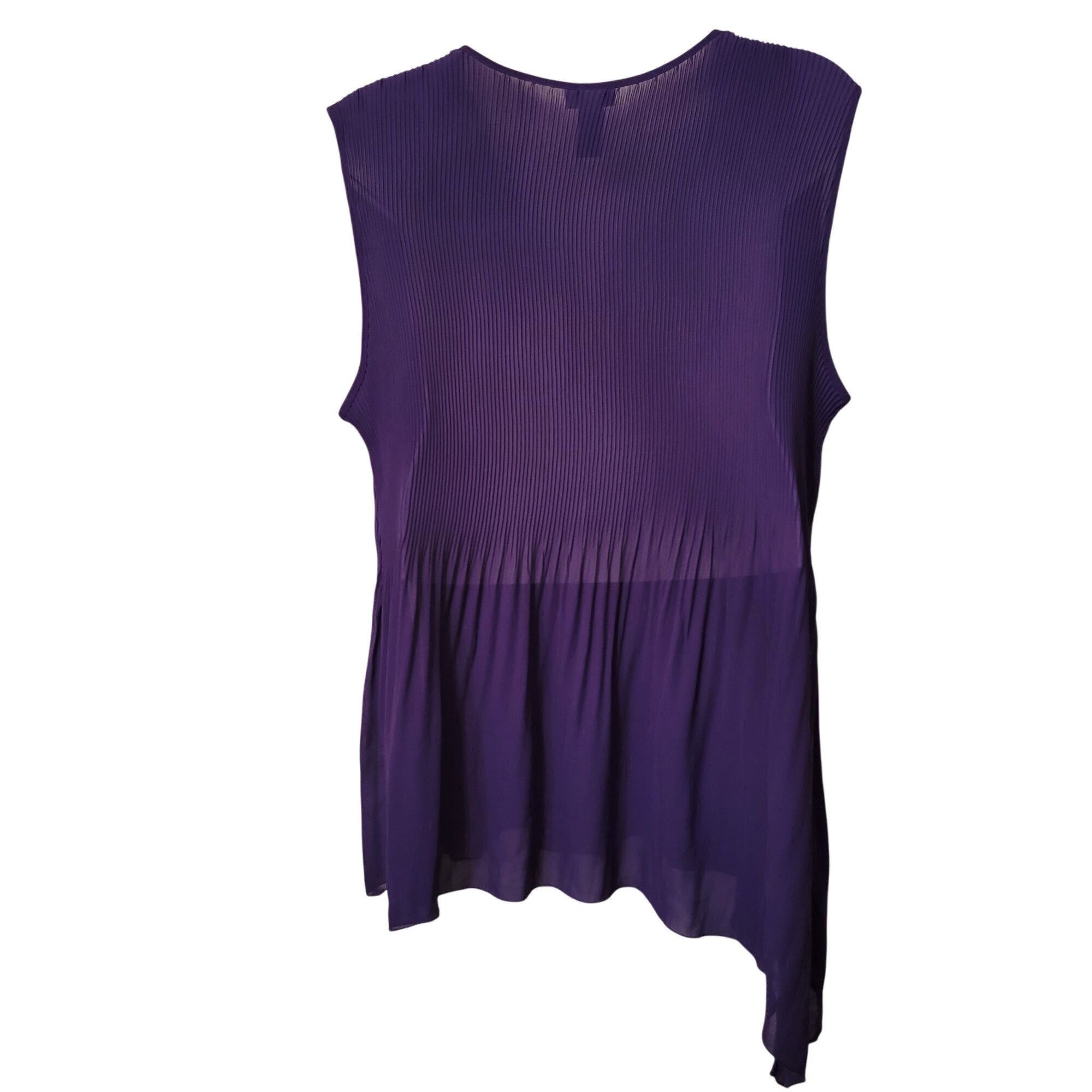 Other Catherines Purple Sleeveless Pleated Asymmetrical Tunic Top Size 4XL / US 24-26 - 3 Thumbnail