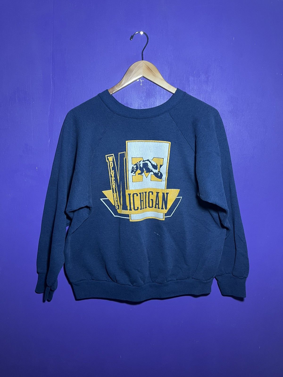 Vintage Vintage 80s Michigan wolverines logo crewneck Size US M / EU 48-50 / 2 - 1 Thumbnail