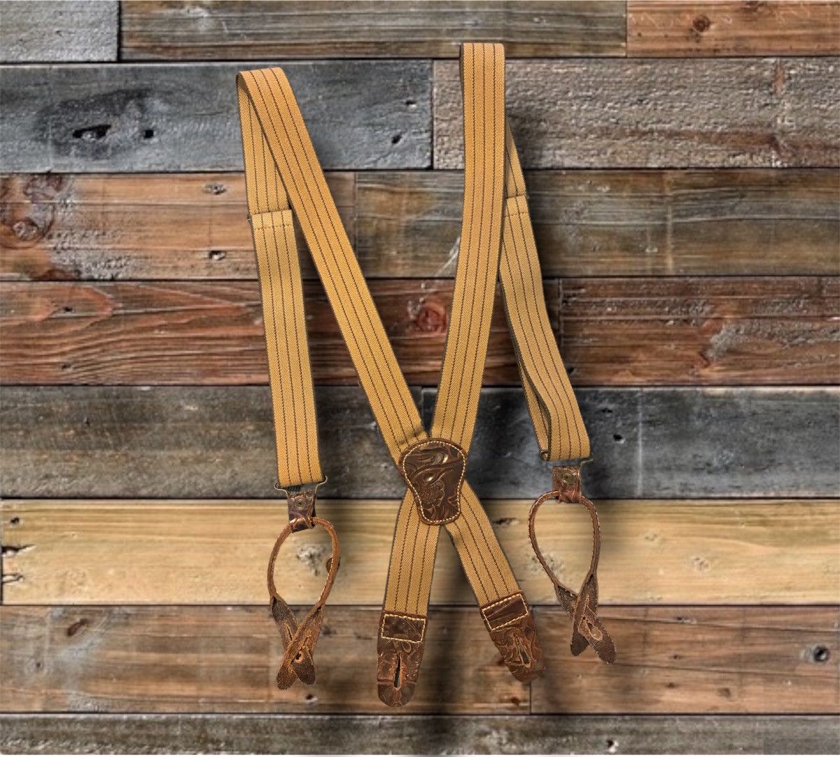 🔥🔥RARE🔥🔥DOUBLE RL RALPH LAUREN LEATHER SUSPENDERS