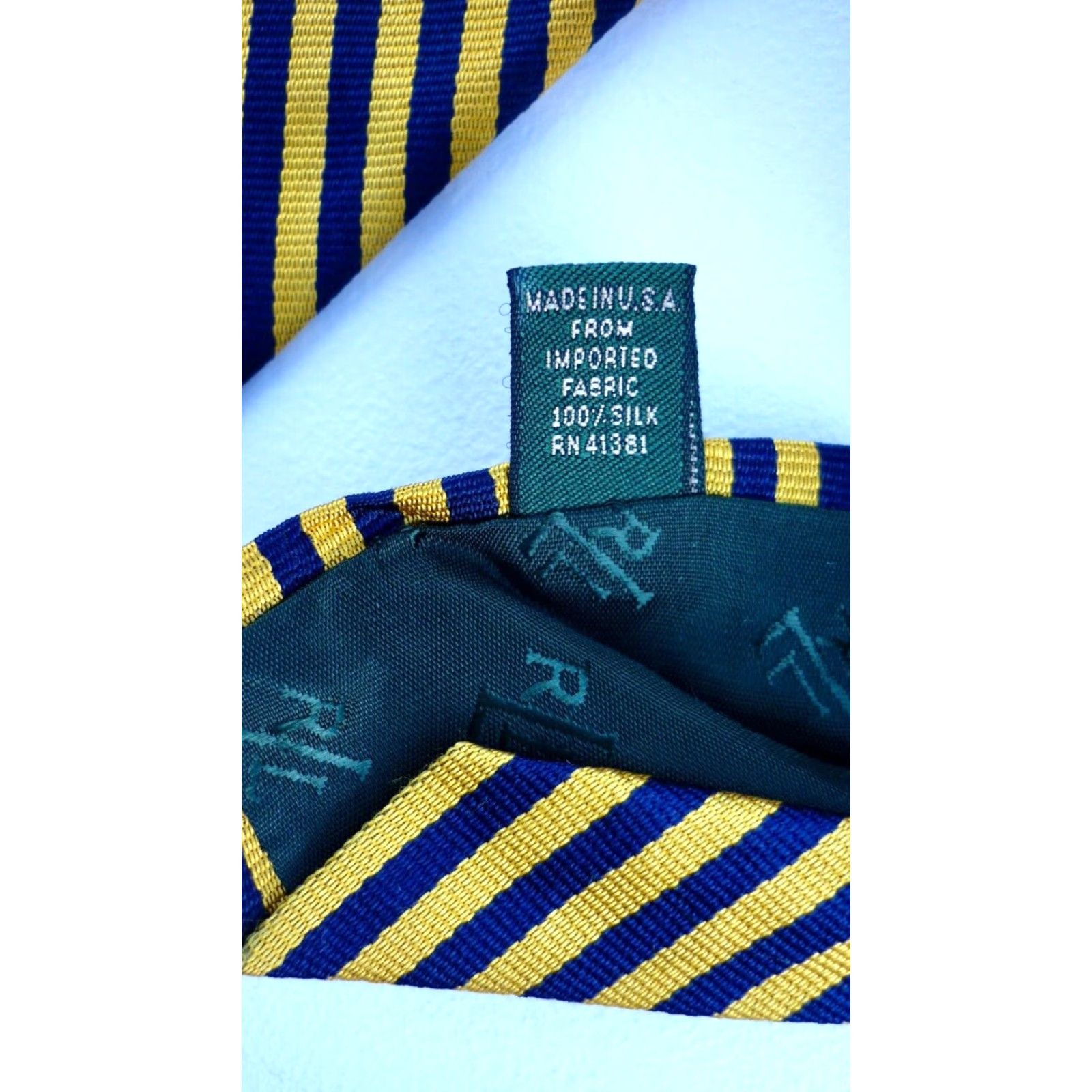 Ralph Lauren Vintage Men’s Lauren Ralph Lauren Silk Tie Stripes Made in USA Size ONE SIZE - 8 Thumbnail