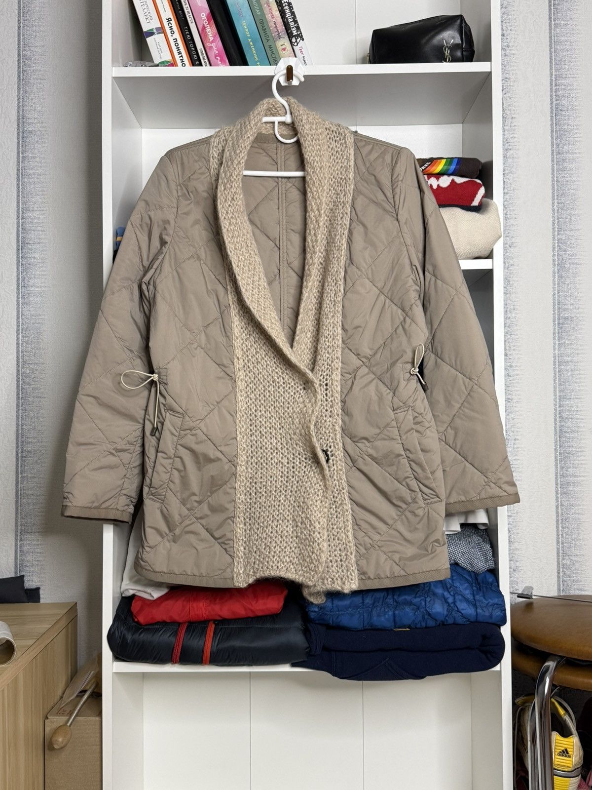 Other Violanti Wool collar Beige down jacket size L Size L / US 10 / IT 46 - 1 Thumbnail