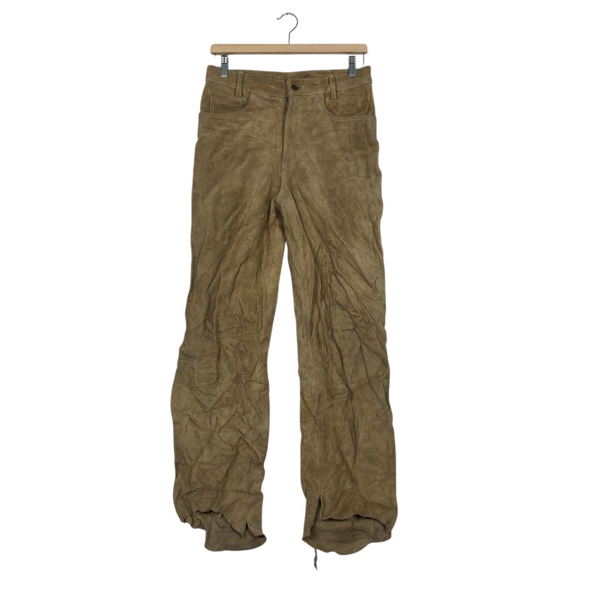Japanese Brand 📌Vintage Biker Genuine Leather Pants Portugal Issey Miyake Size US 30 / EU 46 - 2 Thumbnail