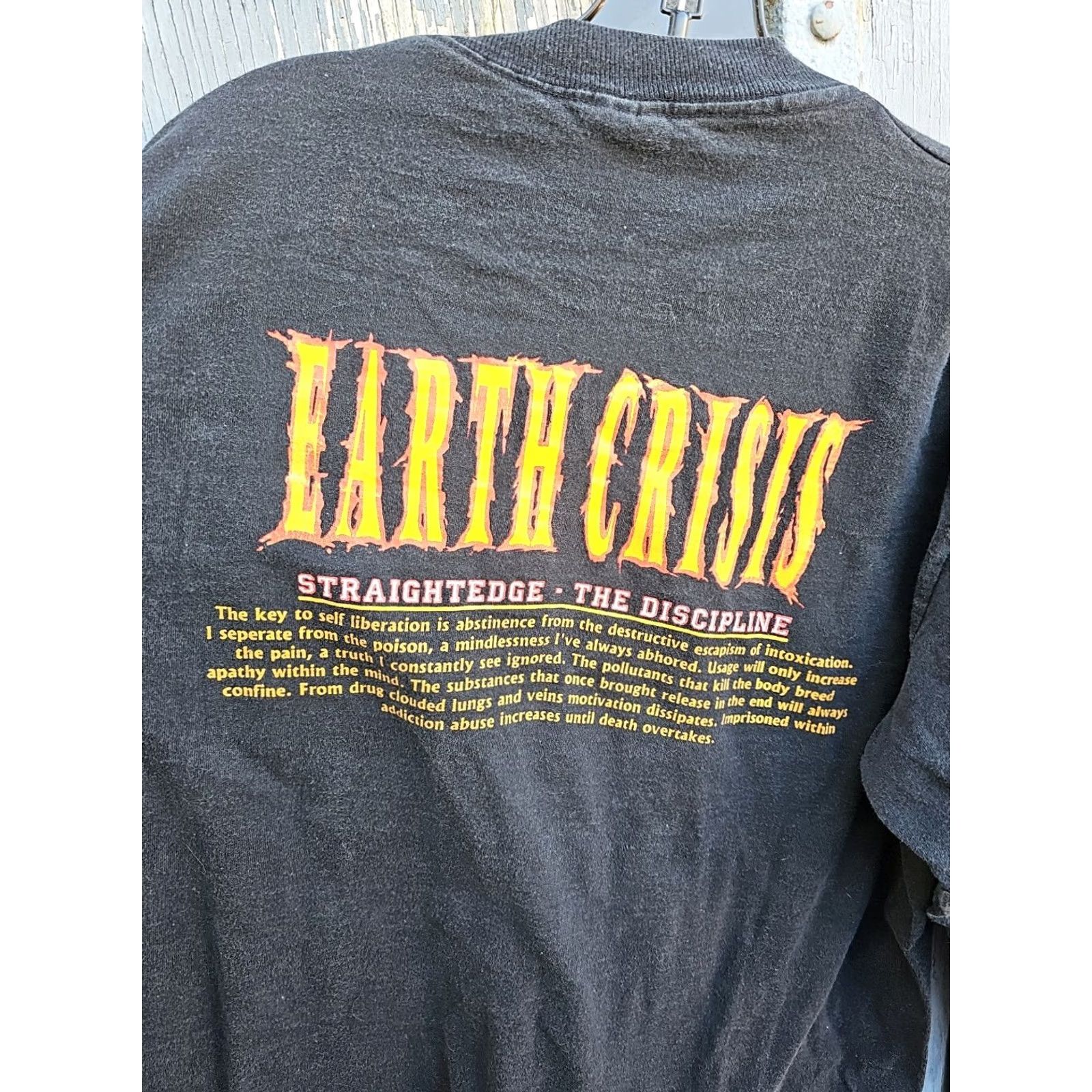 Fruit Of The Loom VINTAGE Earth Crisis STRAIGHT EDGE THE DISCIPLINE LONG SLEEVE Shirt XL 90S Size US XL / EU 56 / 4 - 7 Thumbnail