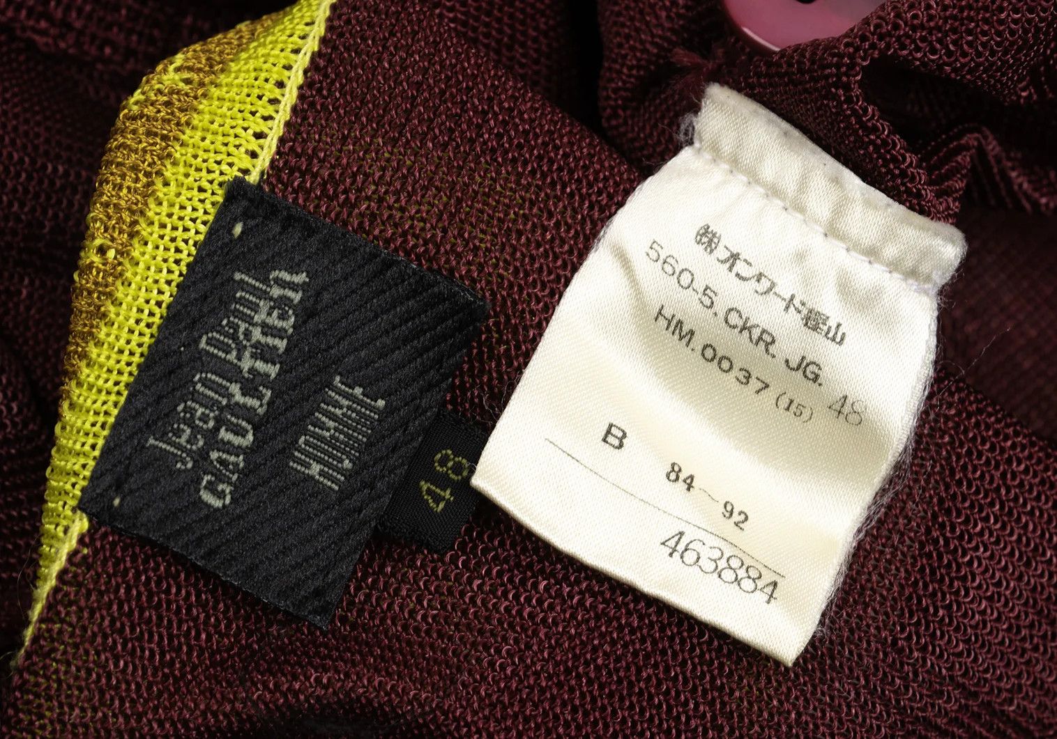 Jean Paul Gaultier Embroidered Panel Knit Cardigan in Bordeaux and Other Colors Size US M / EU 48-50 / 2 - 19 Thumbnail