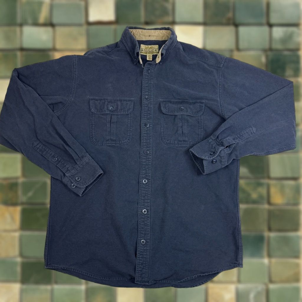 Vintage Cabela’s Button Down Men’s Medium Navy Blue Chamois Pockets Longsleeve M Navy Blue Mens Shirt Button-Up Long Sleeve Chamois Pockets Size US M / EU 48-50 / 2 - 1 Thumbnail