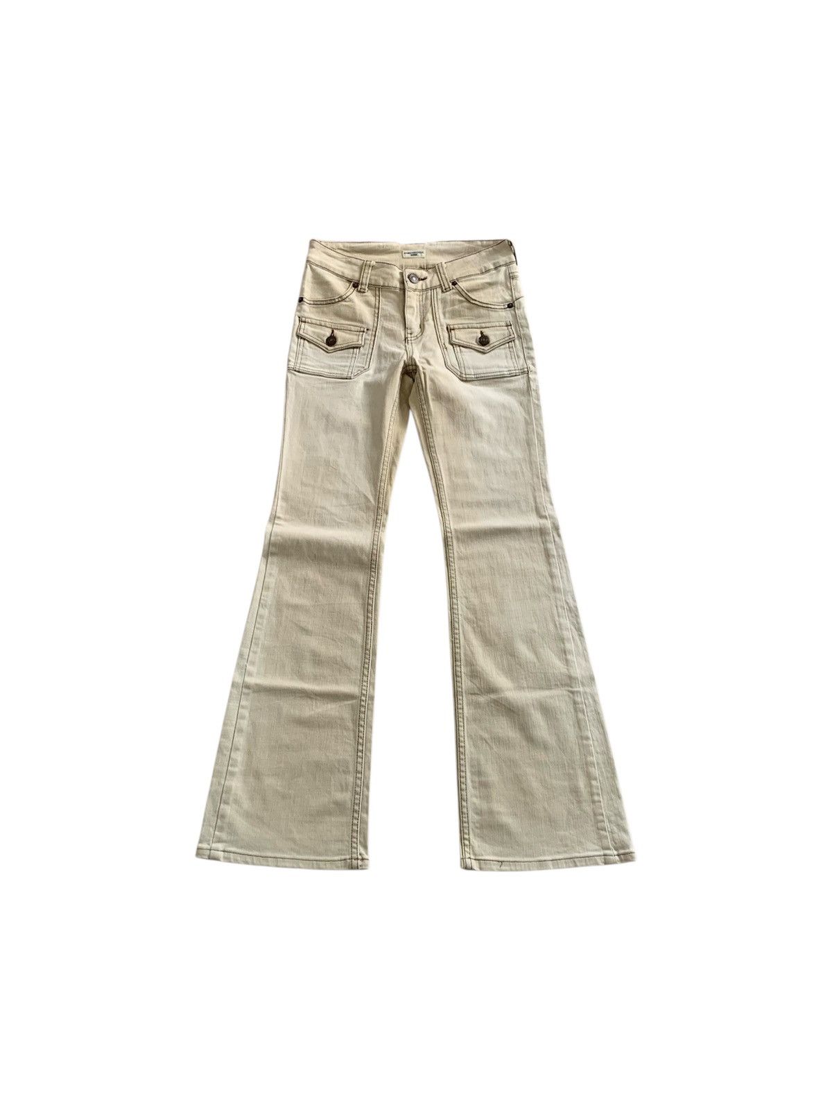 Japanese Brand Honeysuckle Rose Faded Bush Flared Jeans Size US 28 / EU 44 - 2 Thumbnail