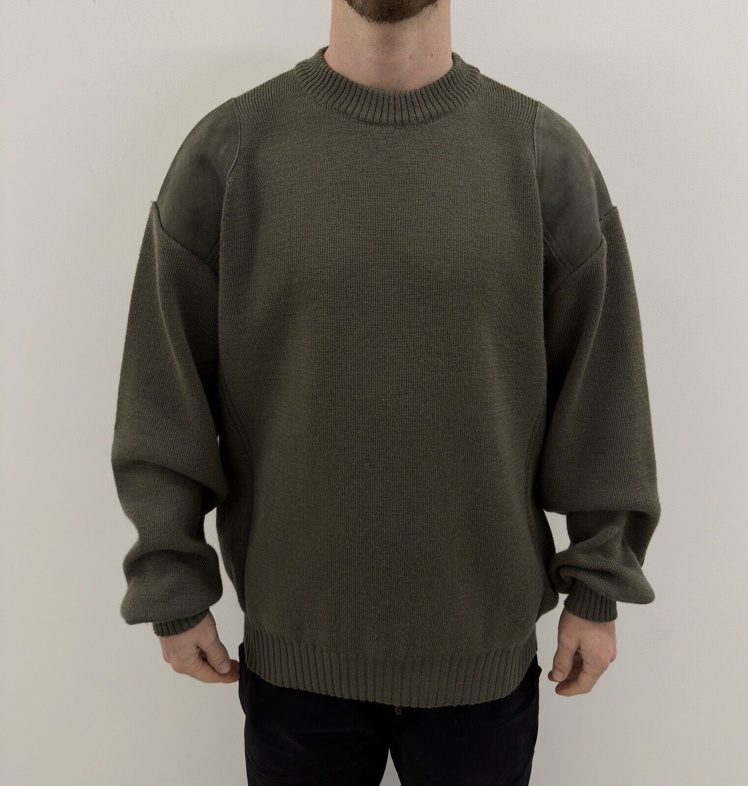 Vintage Barbour Men Knit Sweater Green Sz C50/127cm Crew