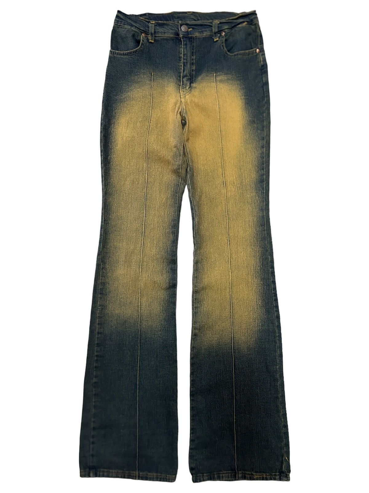 Designer Vintage Anchelli Paris Sun Faded Flared y2k Jeans Size US 27 - 1 Thumbnail