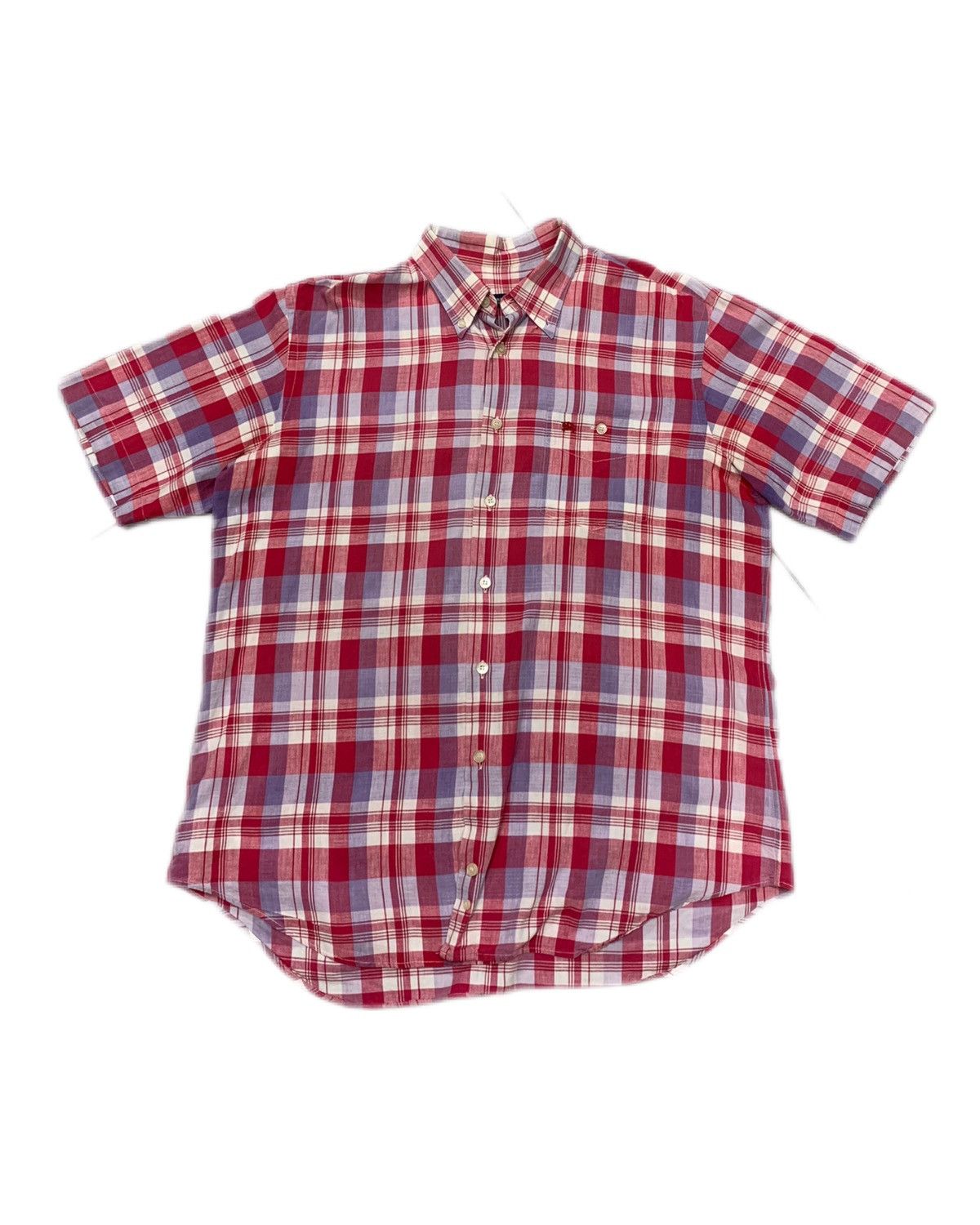 Burberry 90s Vintage Burberry Light Blue red Checked Faded fine Shirt Size US XL / EU 56 / 4 - 1 Thumbnail