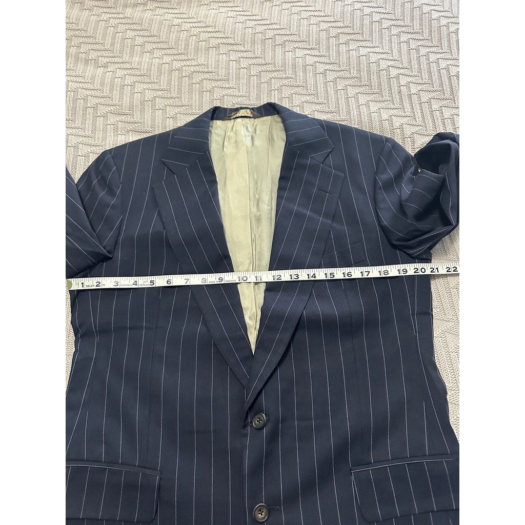 Paul Stuart Paul Stuart navy pinstripe two button wool suit size 41L Size 40L - 8 Thumbnail