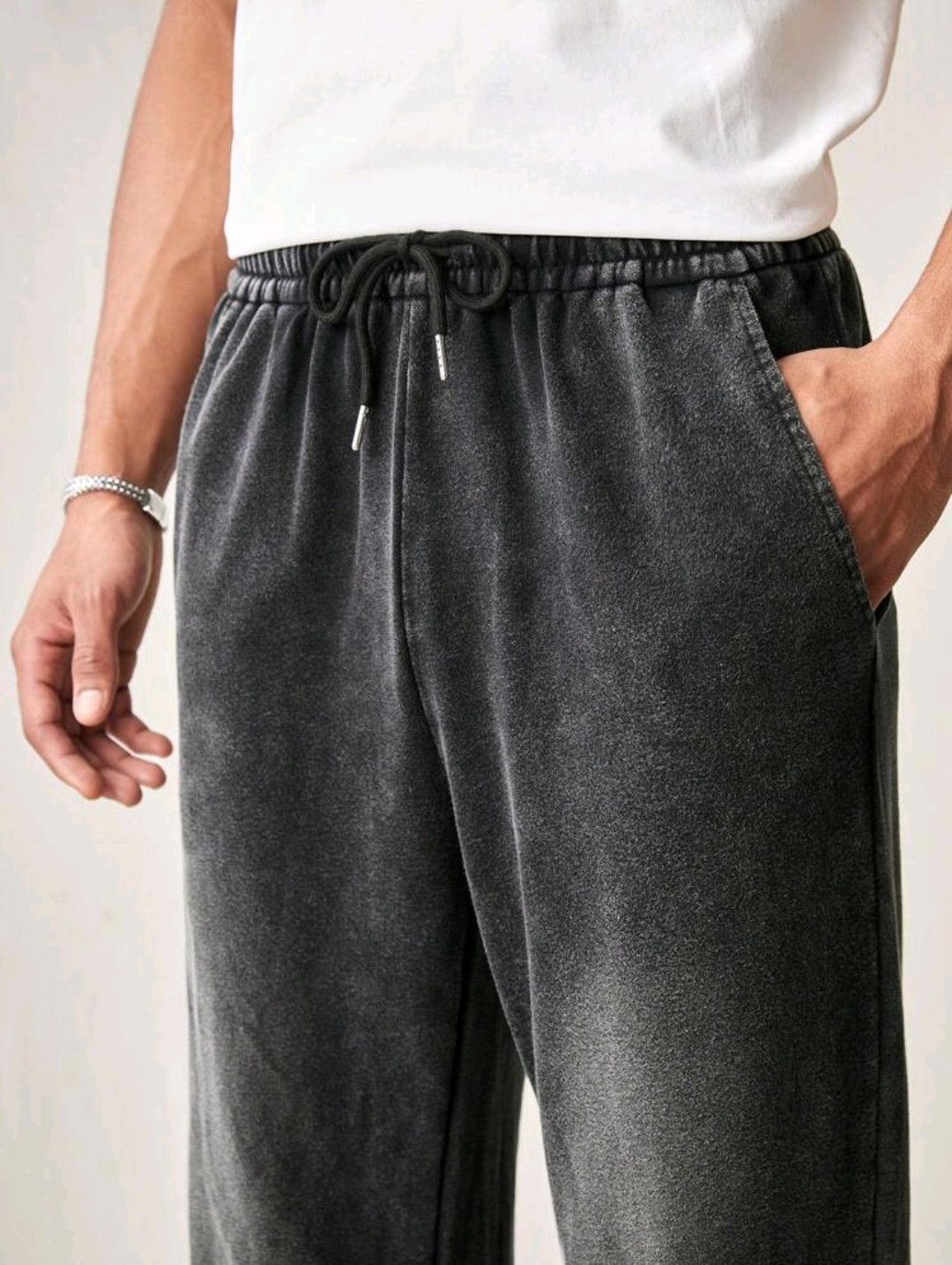 Japanese Brand Simple Loose Knitted Faded Black Gray sh Size US 35 - 4 Thumbnail