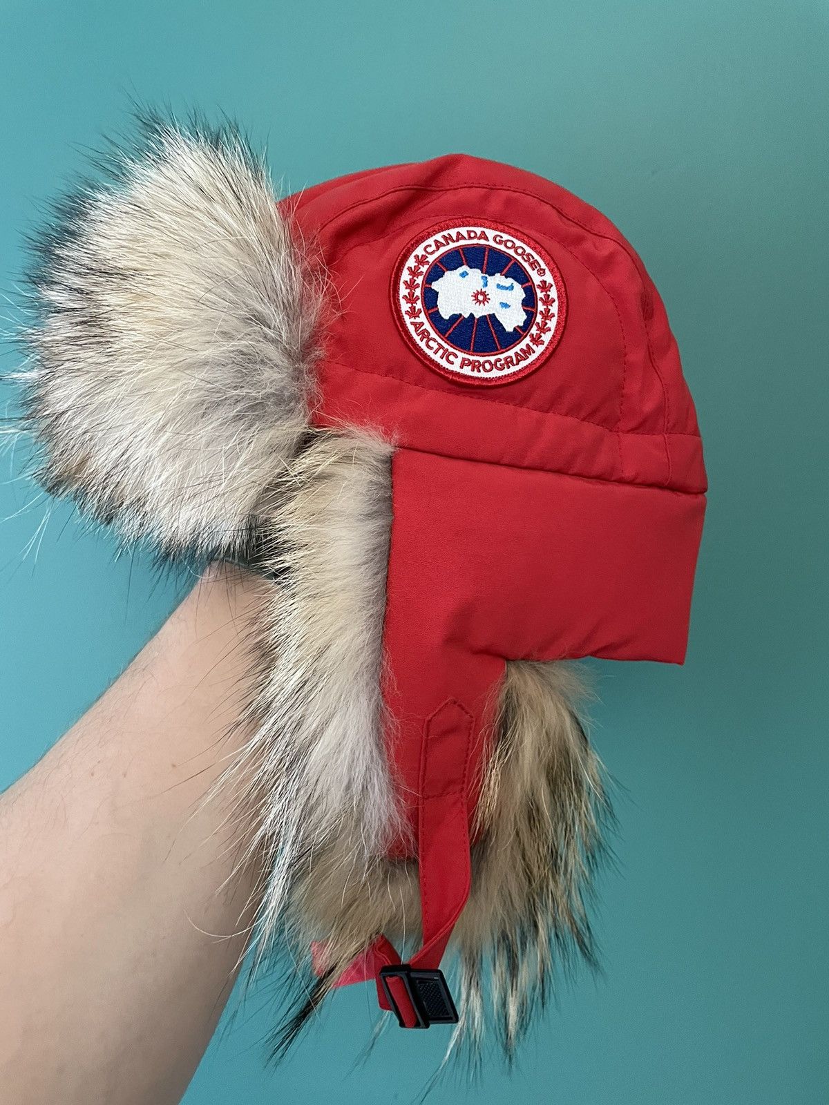 image of Ladies Canada Goose Aviator Hat in Red, Women's