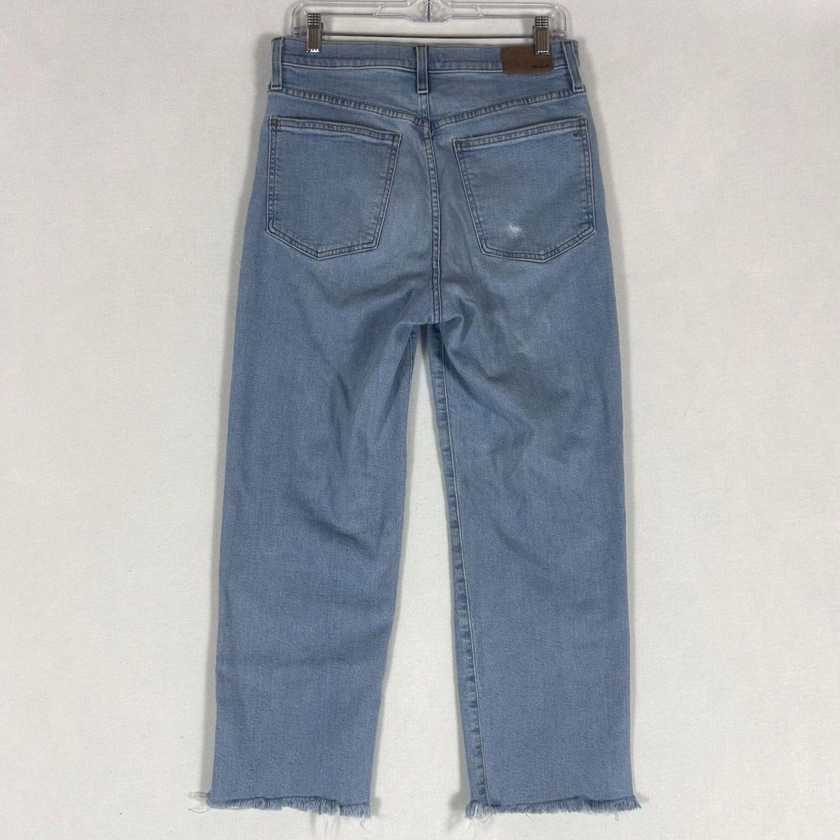 Madewell Madewell The Perfect Vintage Jeans Womens 29 Light Wash Straight Crop 90s Distressed Pockets Cotton Blend Jeans Womens Size 29" - 6 Thumbnail