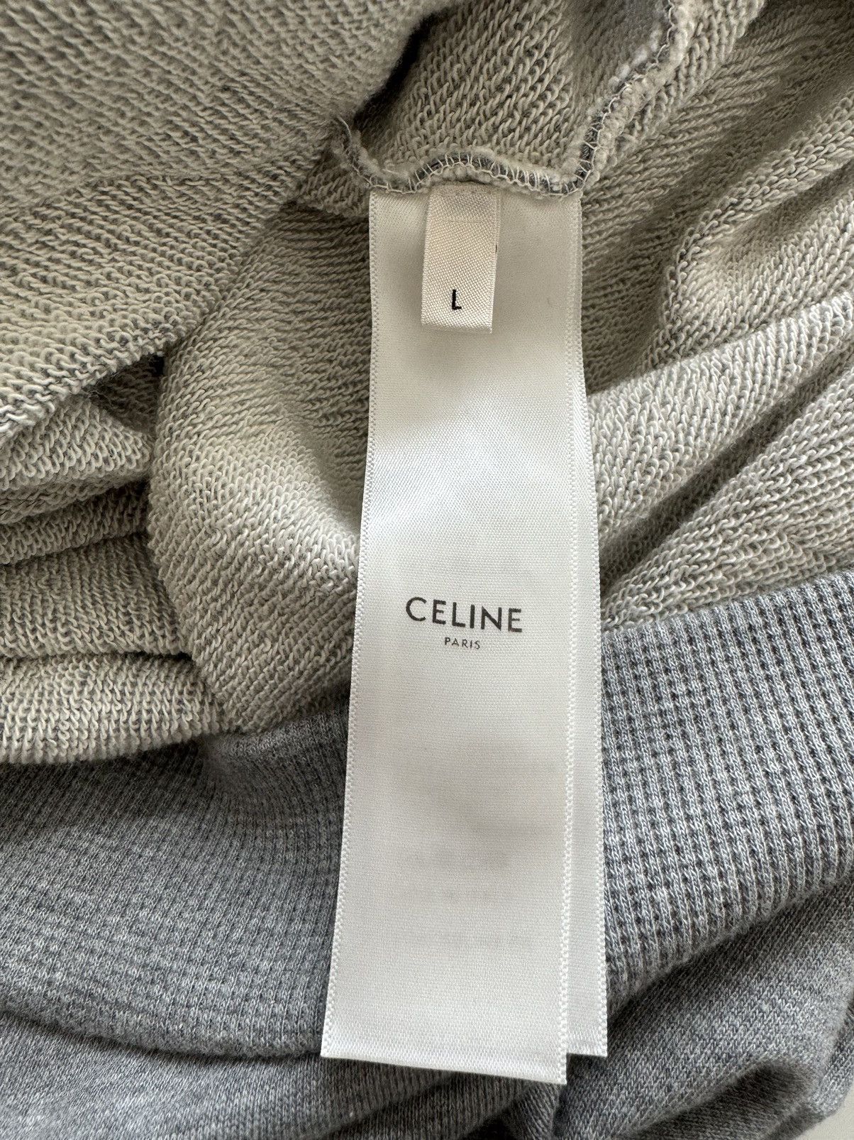 Celine CELINE Grey Back Logo Hoodie Sweatshirt Size US L / EU 52-54 / 3 - 7 Thumbnail