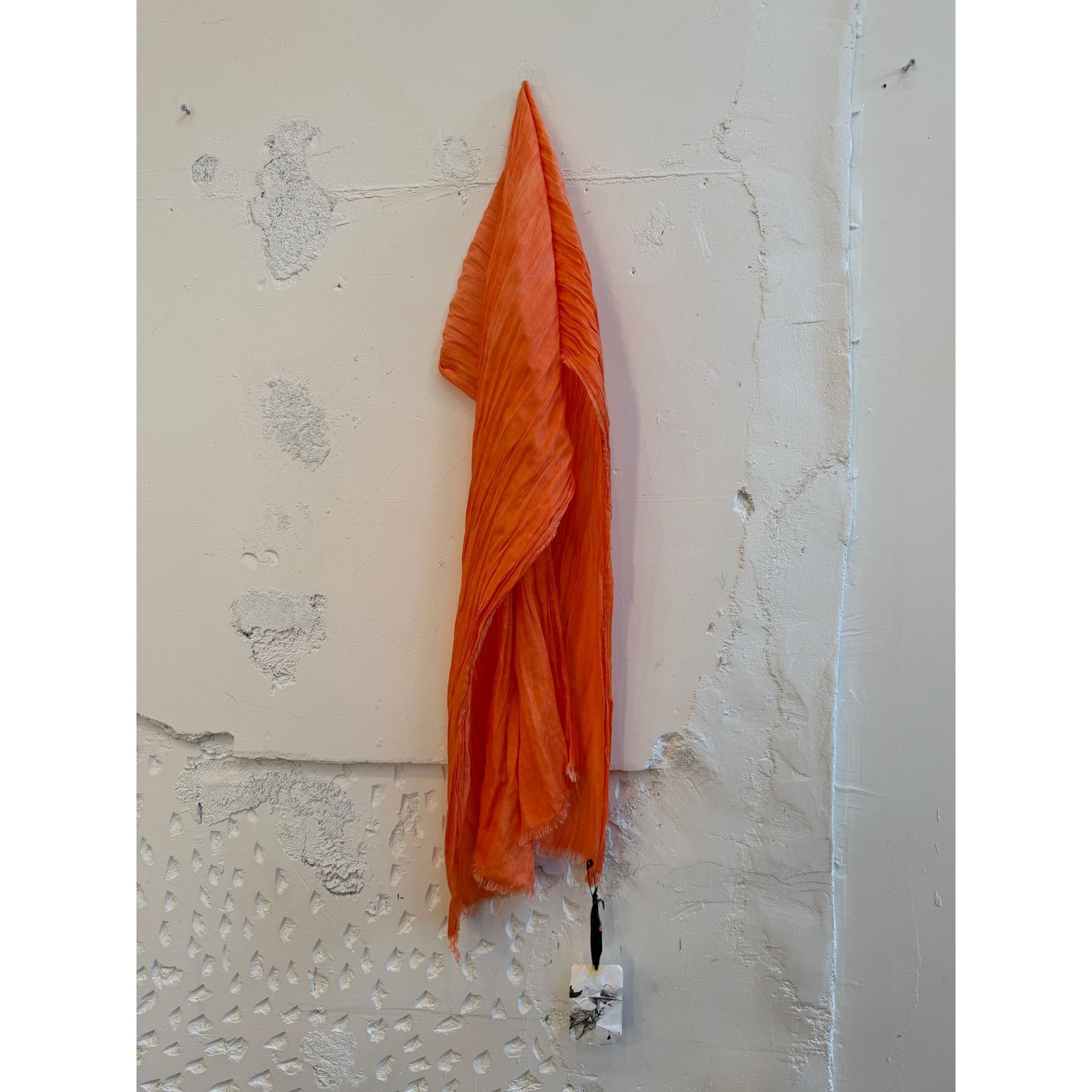 Greg Lauren Greg Lauren SAMPLE Orange Cotton Fringe Scarf Size ONE SIZE - 1 Thumbnail