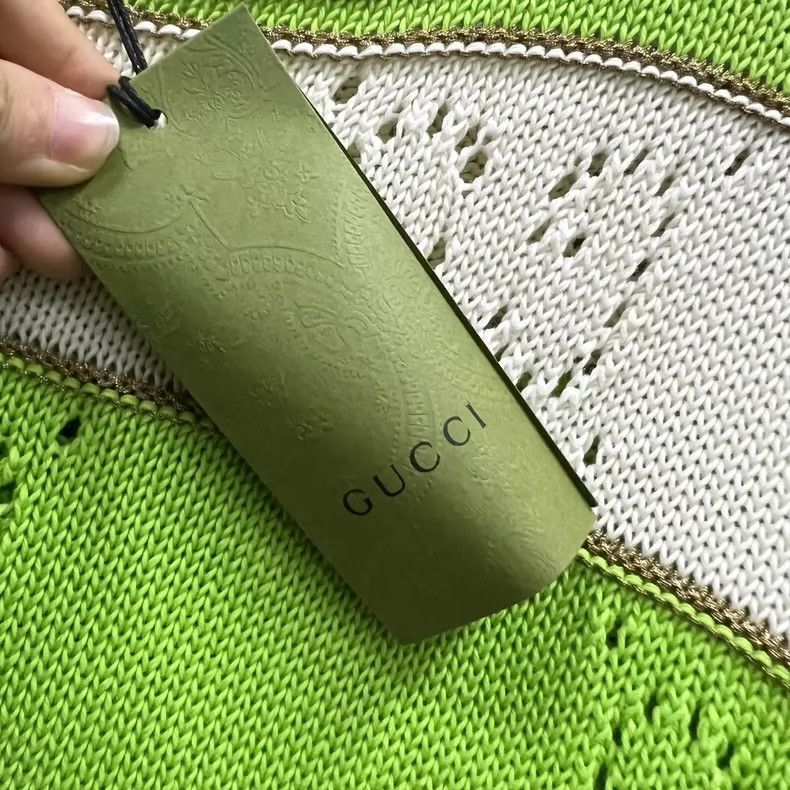 Gucci Gucci White and green striped hollow GG knitwear 2502-Nexta Size US XS / EU 42 / 0 - 9 Thumbnail