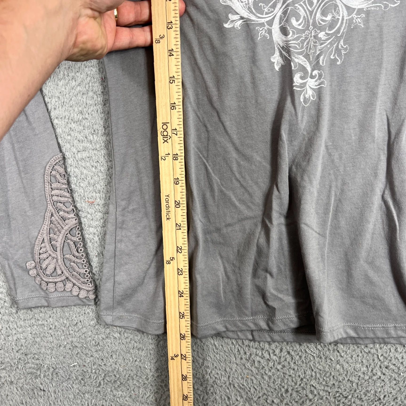 Harley Davidson Harley Davidson T-Shirt Women Long Sleeve Gray Embroidered Motorcycle Skull Casual product Size L / US 10 / IT 46 - 6 Thumbnail