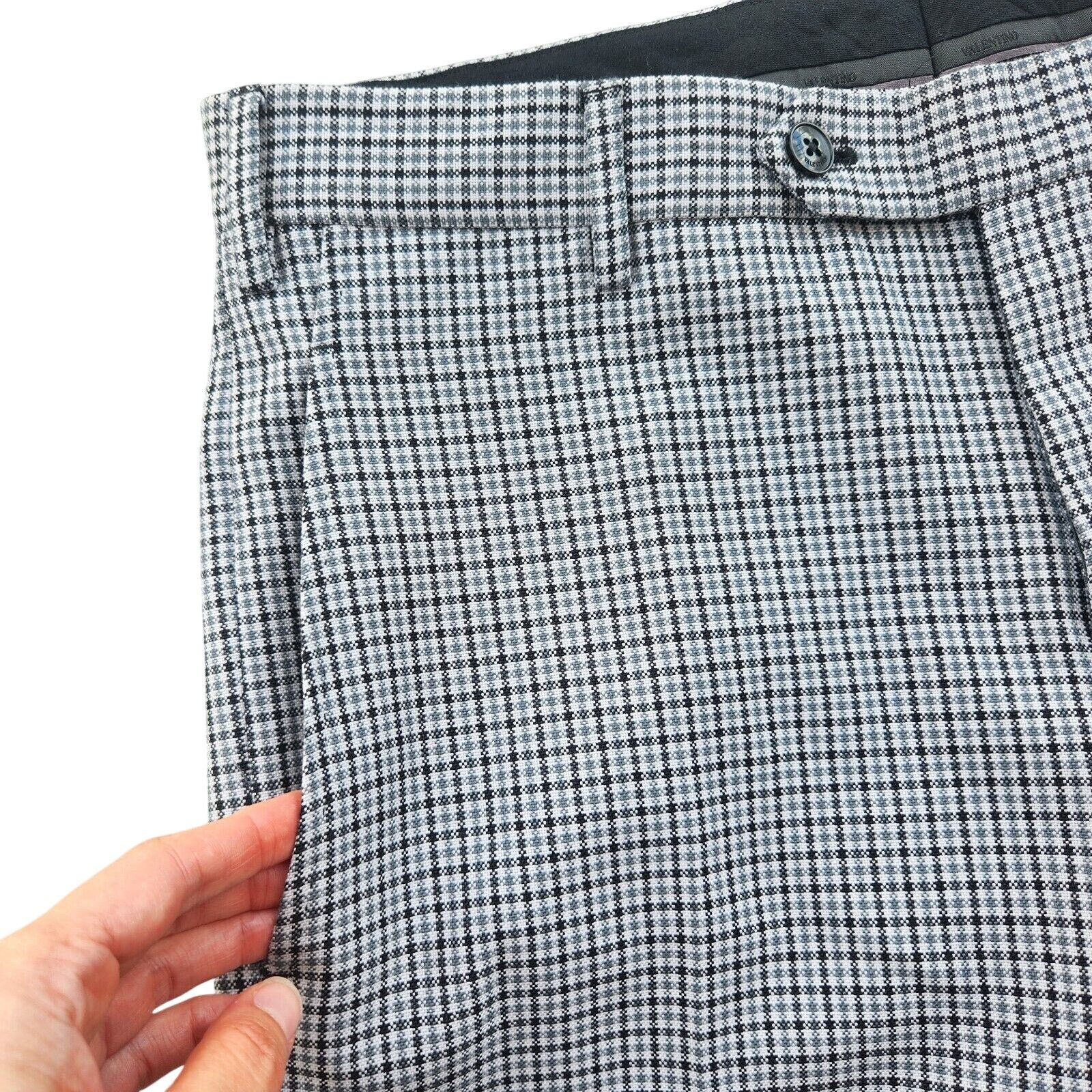 Valentino Valentino Men's Plaid Wool Dress Pants Size IT 44 / US 28 Size US 28 / EU 44 - 4 Thumbnail