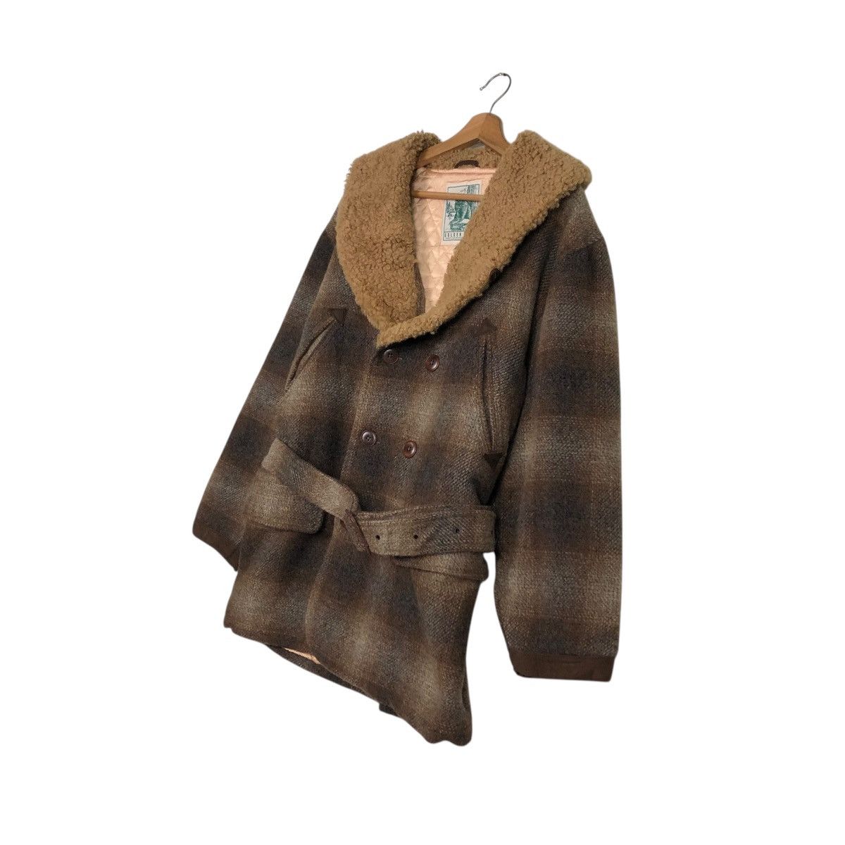 Golden Bear 🔥VINTAGE WOOL JACKET GOLDEN BEAR TARTAN SHAWL COLLAR Size US M / EU 48-50 / 2 - 4 Thumbnail