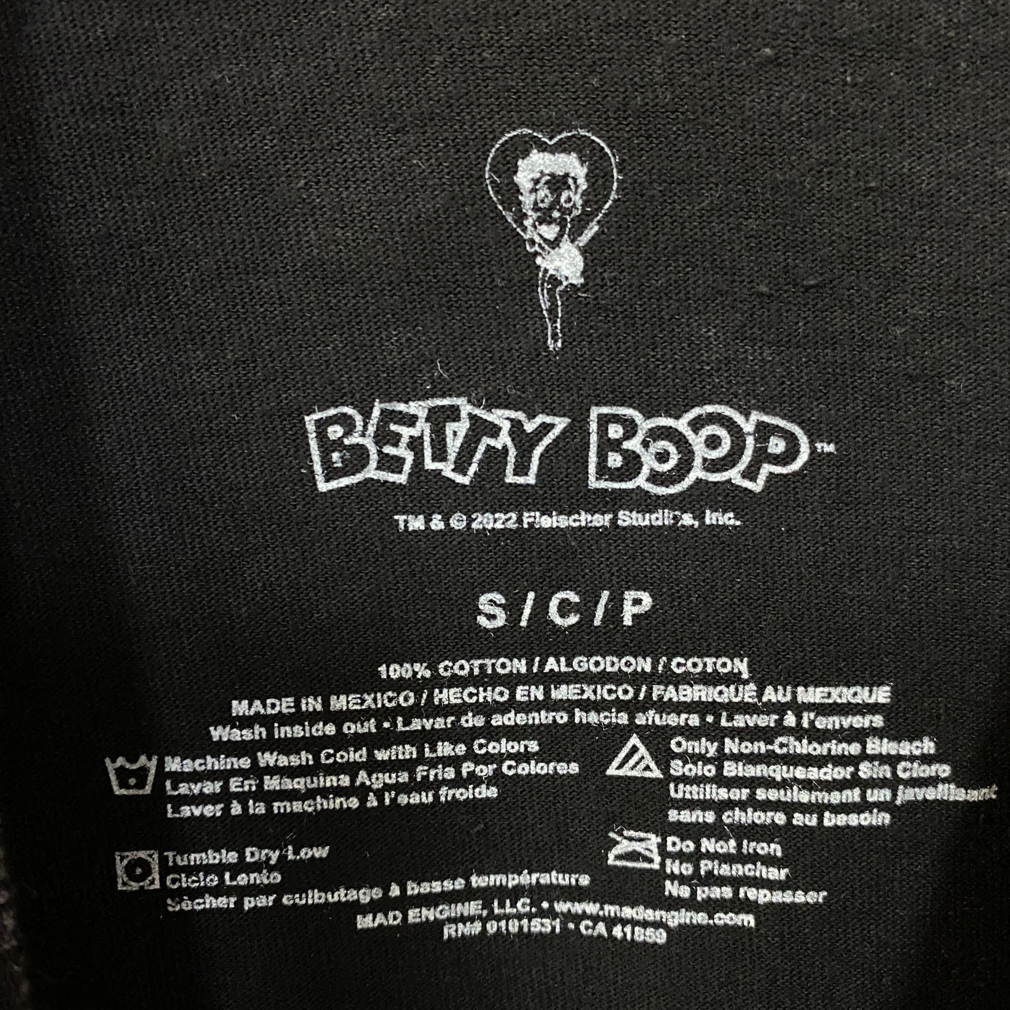 Other Betty Boop Biker Betty Flames Graphic Tee Charcoal Small Size US S / EU 44-46 / 1 - 4 Thumbnail