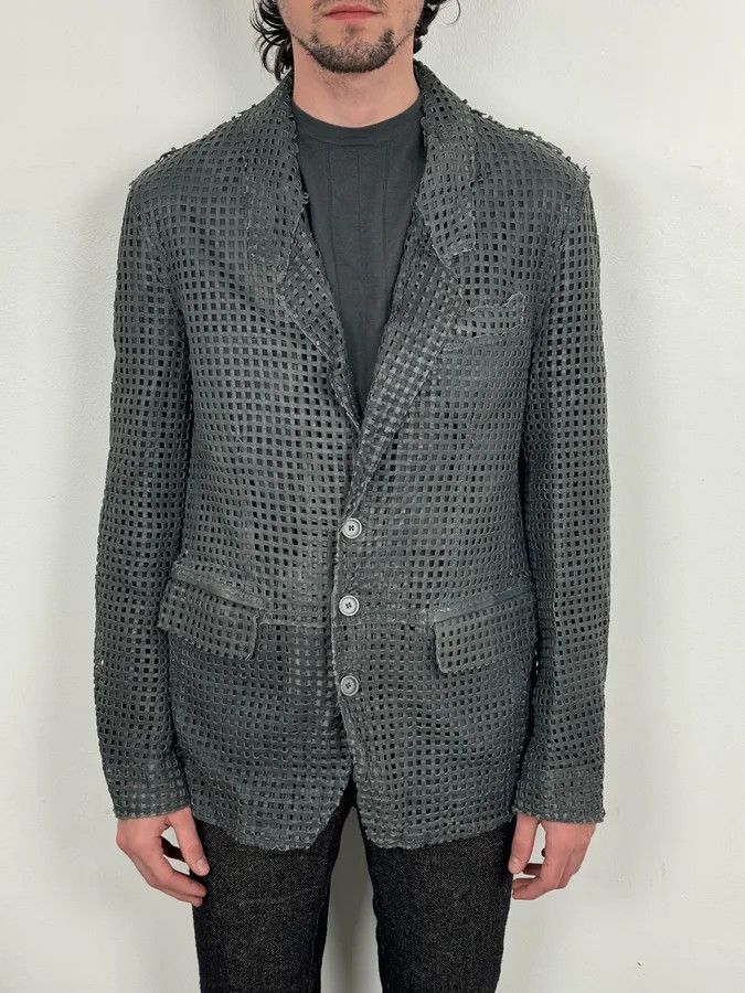 Dolce & Gabbana SS2011 Dolce & Gabbana Perfored Leather Blazer Jacket Size 42R - 2 Thumbnail