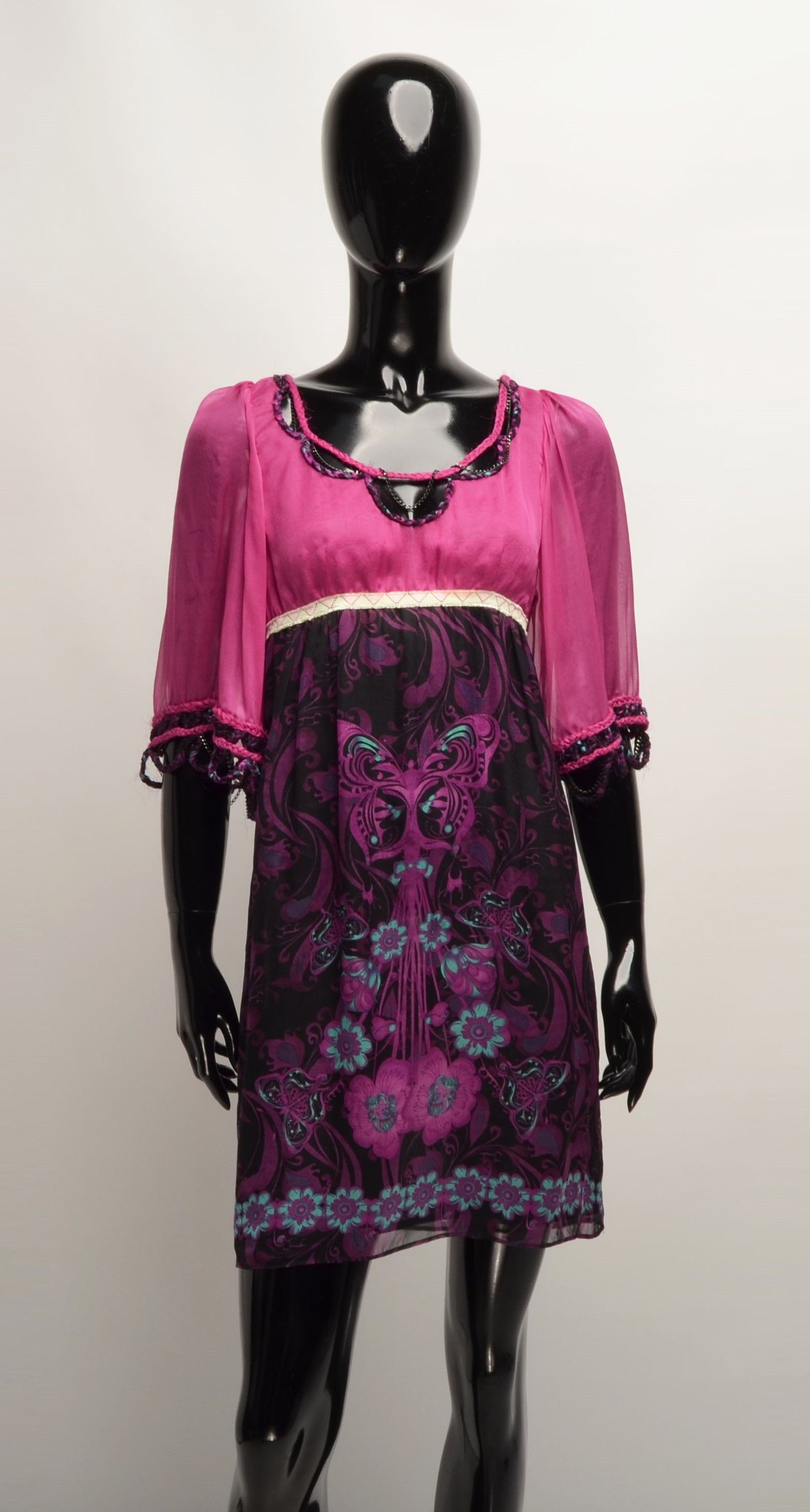 Custo Barcelona × Vintage Custo Barcelona Vintage Y2K Boho Silk Mini Dress Size S / US 4 / IT 40 - 9 Thumbnail