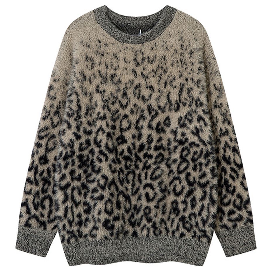 Japanese Brand × Vintage Leopard Knitted Sweater Y2k Loose Size US XL / EU 56 / 4 - 1 Thumbnail