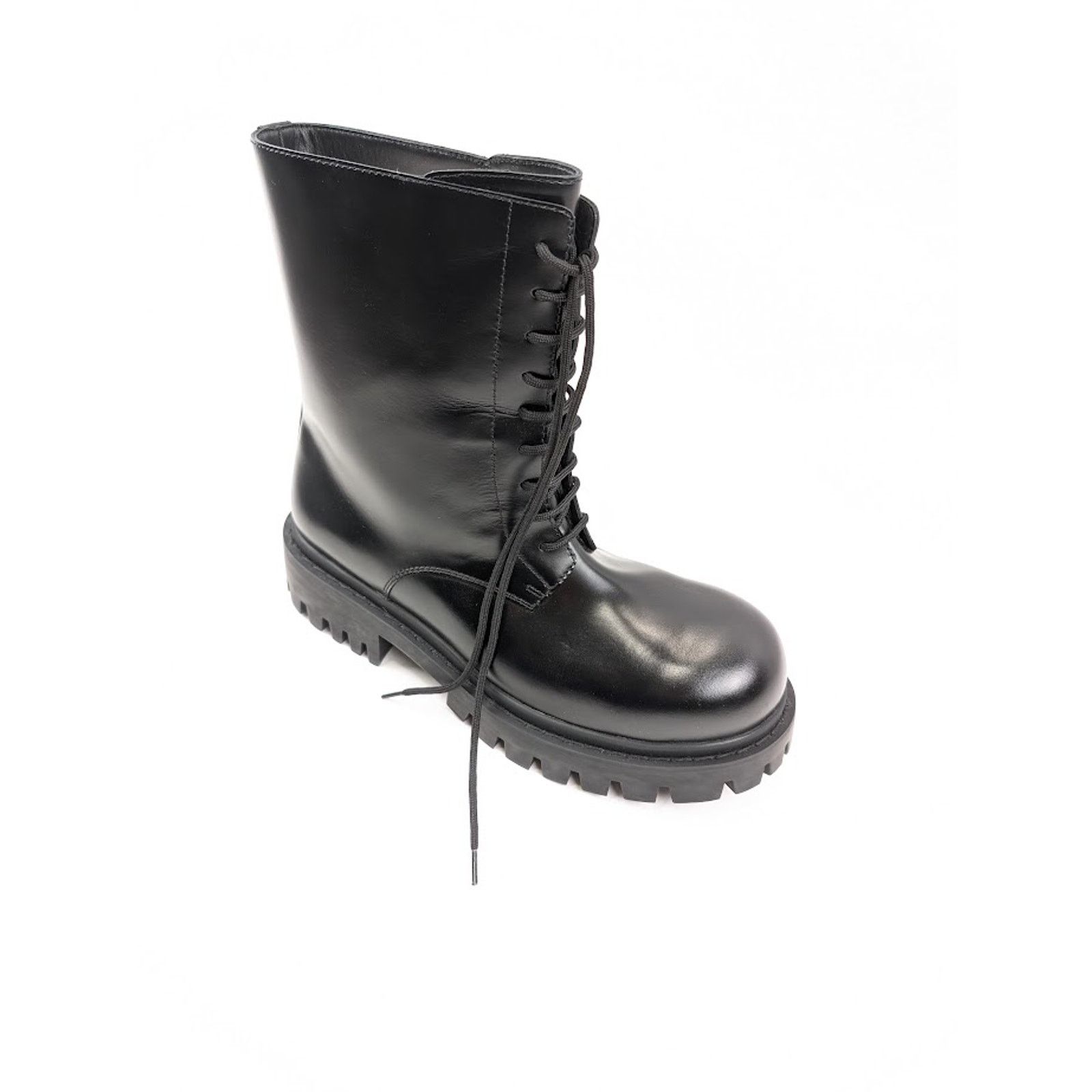 Balenciaga o1rshd1 Sergent Calf Bootie Calfskin Lux in Black Size US 11 / EU 44 - 2 Thumbnail