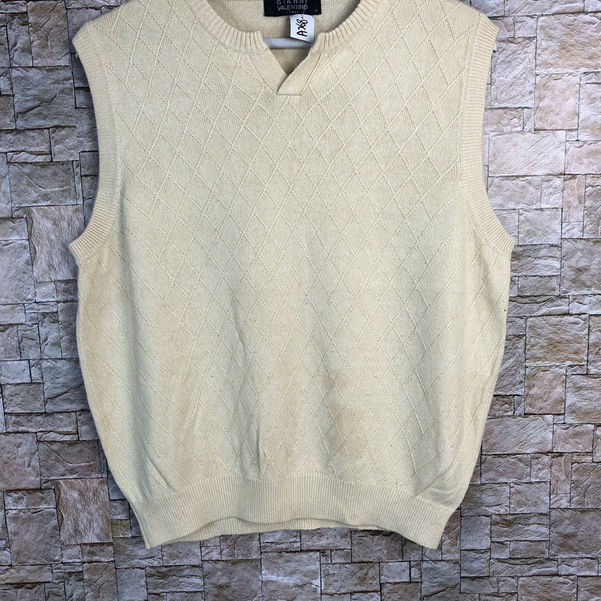 Homespun Knitwear Gianni Valentino Brown Vest #A268 Size US M / EU 48-50 / 2 - 3 Thumbnail