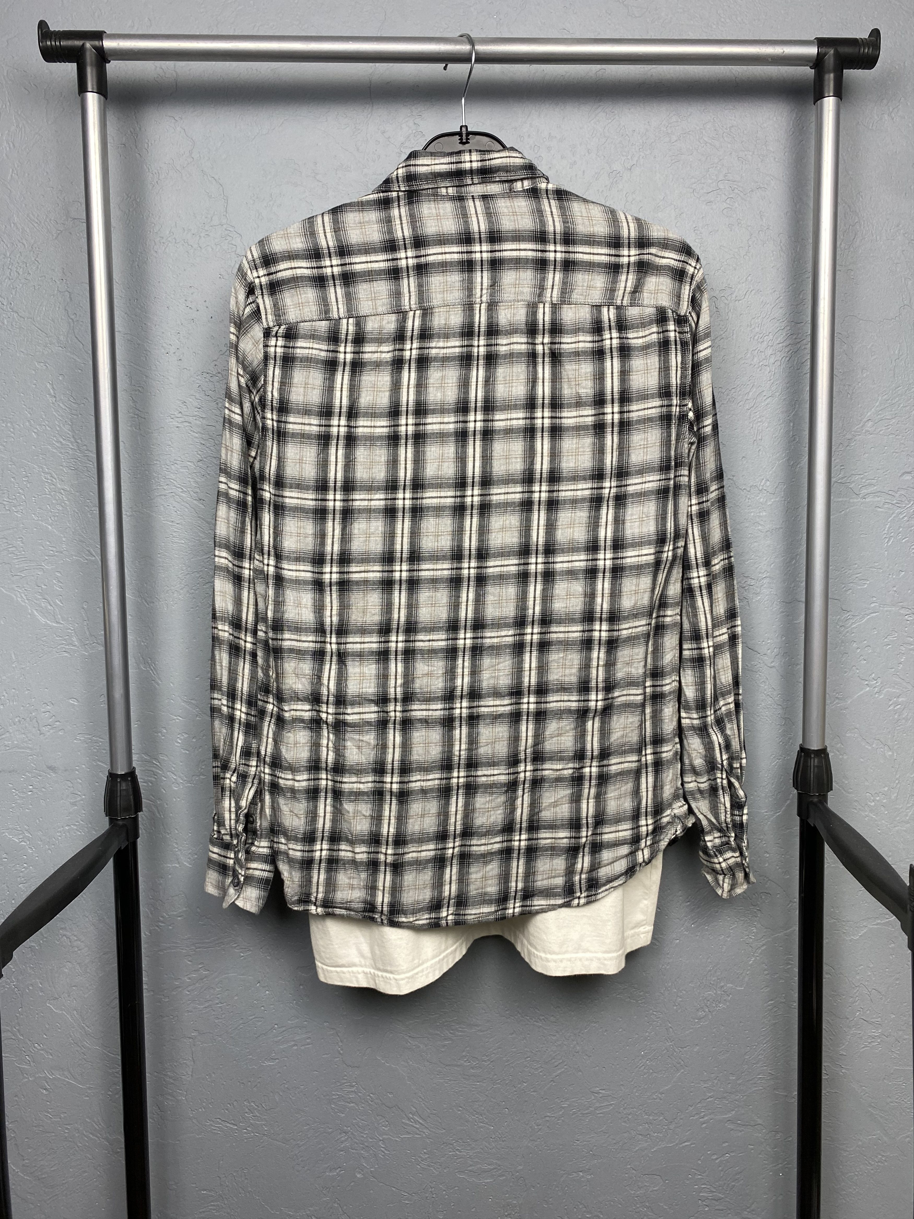 Allsaints × Flannel Allsaints Mens Kelross Flannel Plaid Shirt Size US XS / EU 42 / 0 - 6 Thumbnail