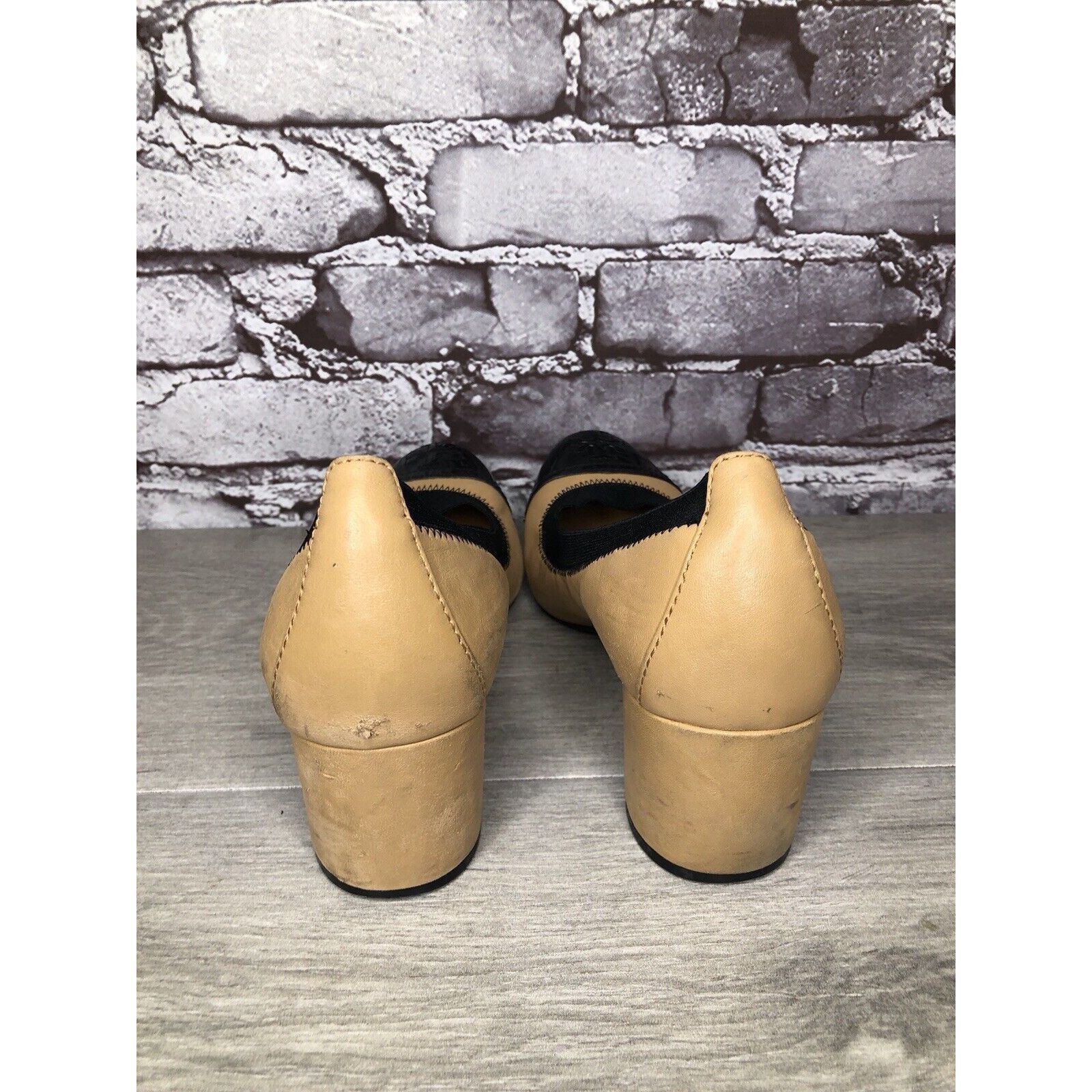 Tory Burch Tory Burch Tan Leather Black Patent Leather Block Heels Wome Size US 8.5 / IT 38.5 - 20 Thumbnail