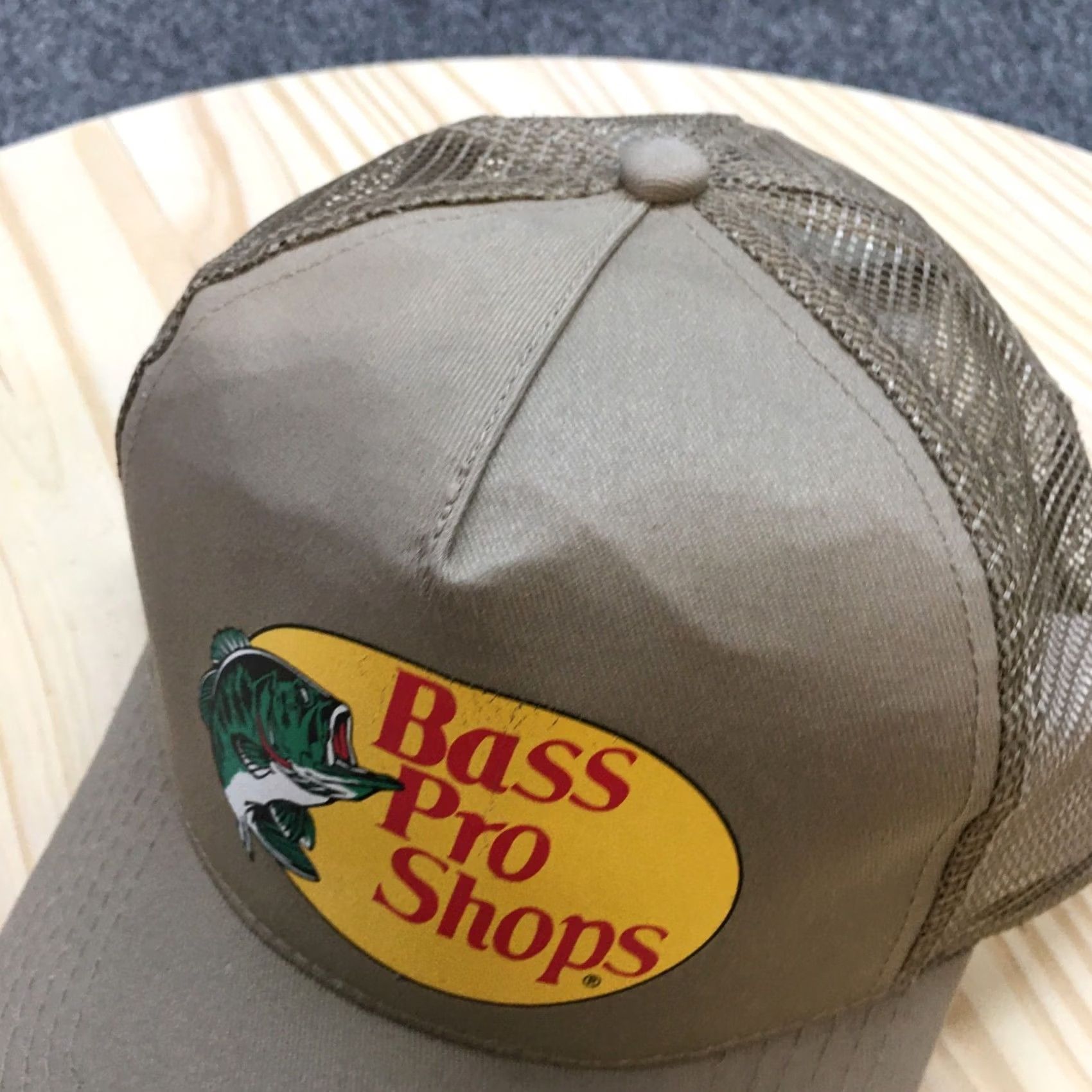 Bass Pro Shops Bass Pro Shops Trucker Hat Mens Beige OS Adjustable Curved Brim Embroidered Logo Size ONE SIZE - 2 Thumbnail