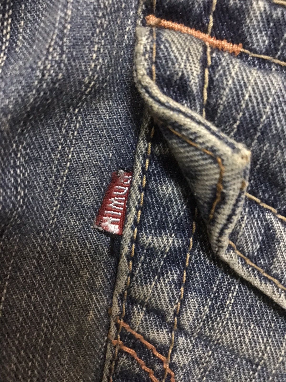 Edwin Flare EDWIN XVS Cinch Back Distressed Denim Size US 31 - 20 Thumbnail