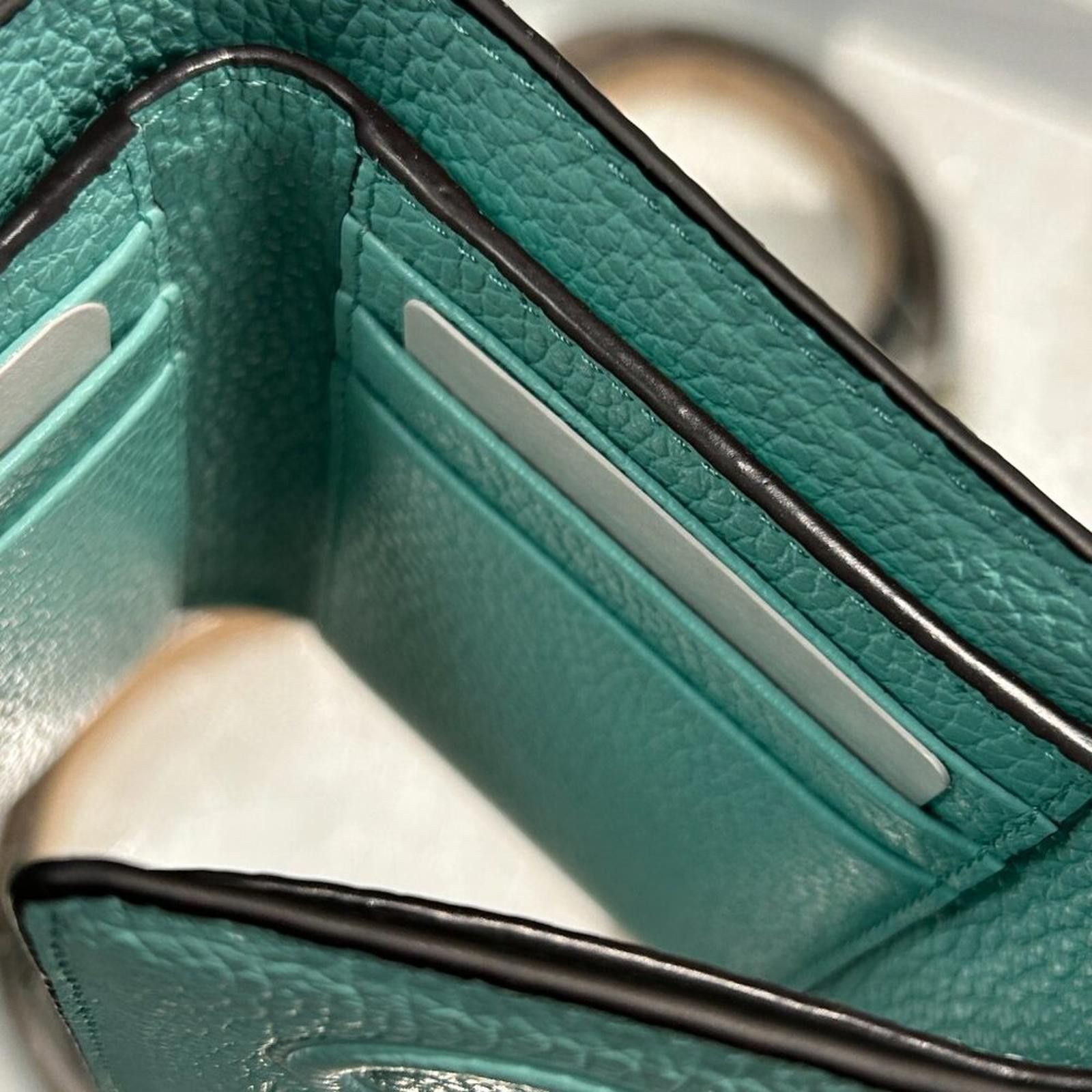 Jimmy Choo NWT Jimmy Choo Loni Embossed Jade Leather Trifold Wallet Size ONE SIZE - 5 Thumbnail