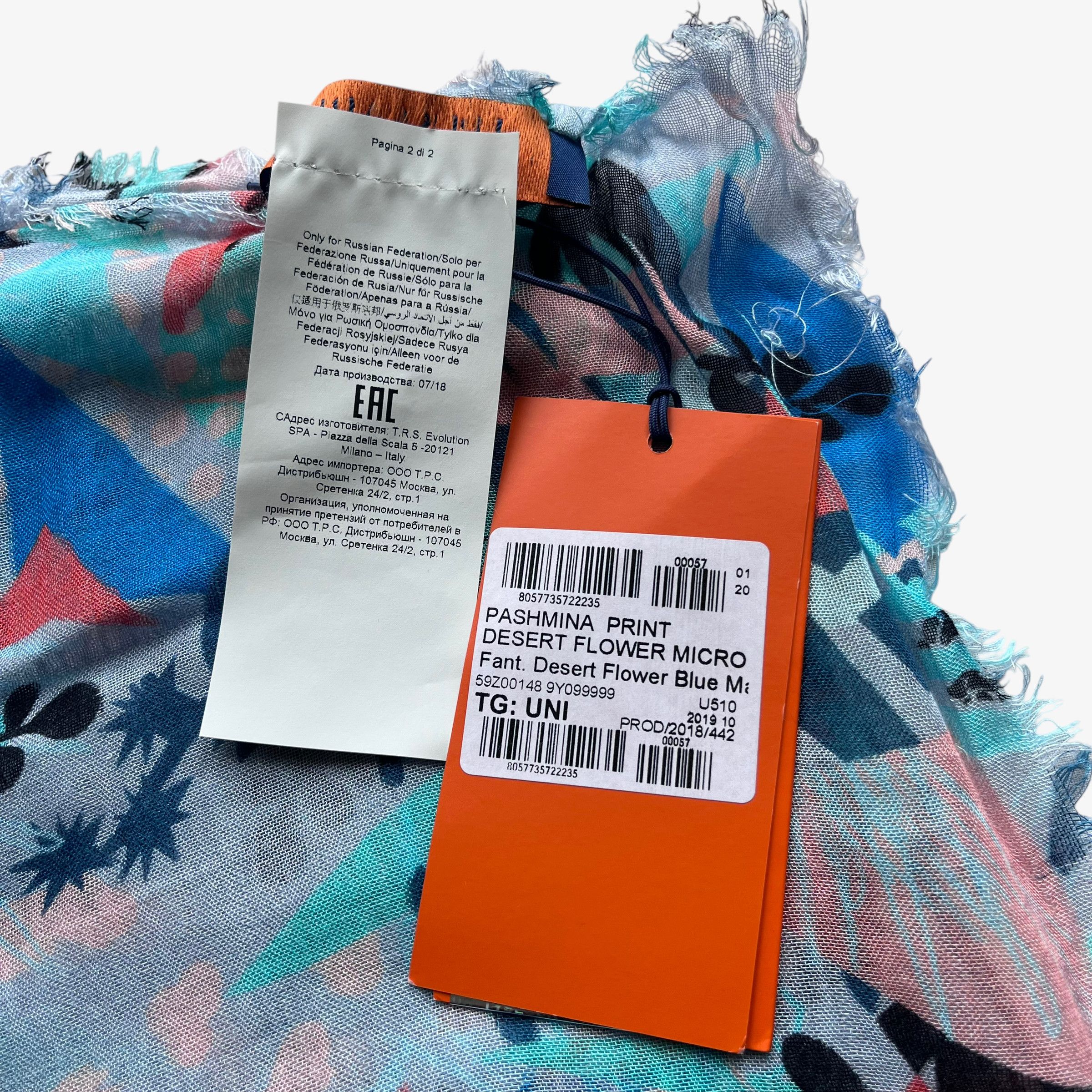 Trussardi Trussardi Jeans Abstract Pashmina Desert Floral Modal Scarf Size ONE SIZE - 3 Thumbnail