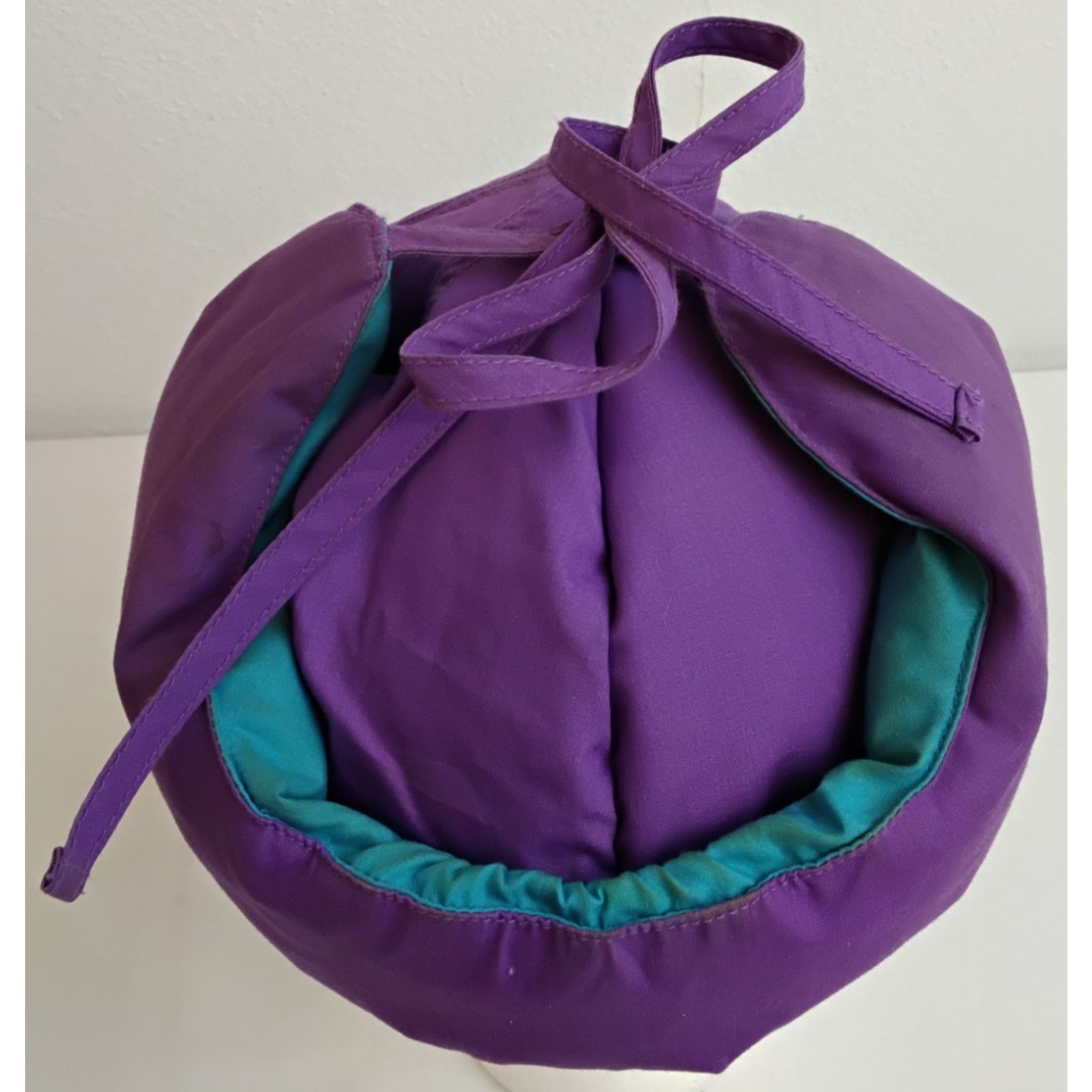 Other 1980s Down Trapper Hat Blue/Purple Reversible Ladies M Size ONE SIZE - 6 Thumbnail
