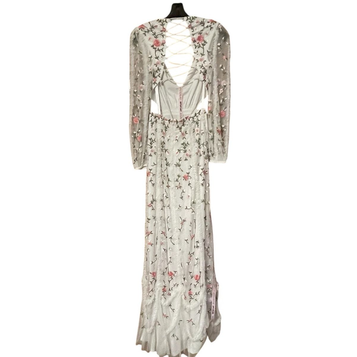 Other Mac Duggal NEW Size 0 70159 Ivory Floral Lace-Up Back Dress Size XS / US 0-2 / IT 36-38 - 8 Thumbnail