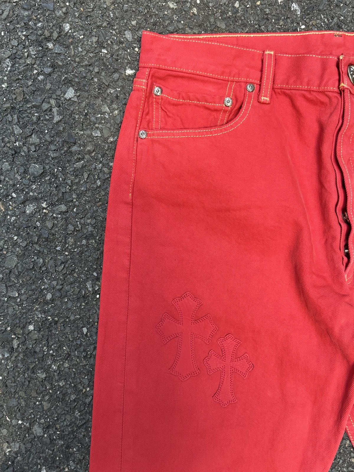 Chrome Hearts Paris Exclusive Red Patches LEVIS 501 Jeans Size US 34 / EU 50 - 4 Thumbnail