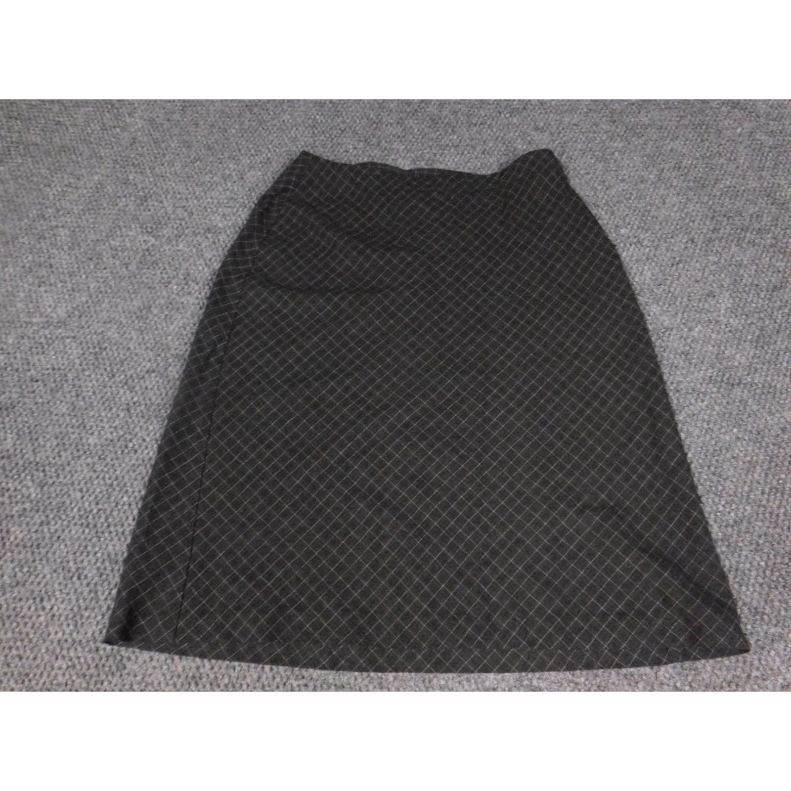 Old Navy Old Navy Skirt Womens 8 Gray Plaid A-Line Knee Length Casual Cotton Canvas Zipper Lined Regular Mid 8 Gray Size 30" / US 8 / IT 44 - 2 Thumbnail