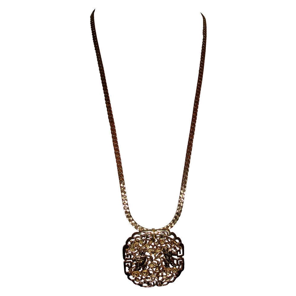 Designer Judith Leiber Chinese Motif Pendant Necklace Size ONE SIZE - 2 Thumbnail