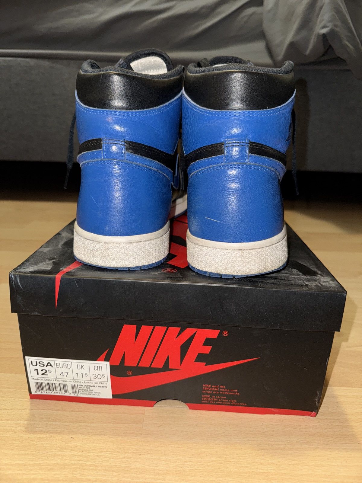 Jordan Brand × Nike Nike Air Jordan 1 Royal Blue Size US 12.5 / EU 45-46 - 4 Thumbnail