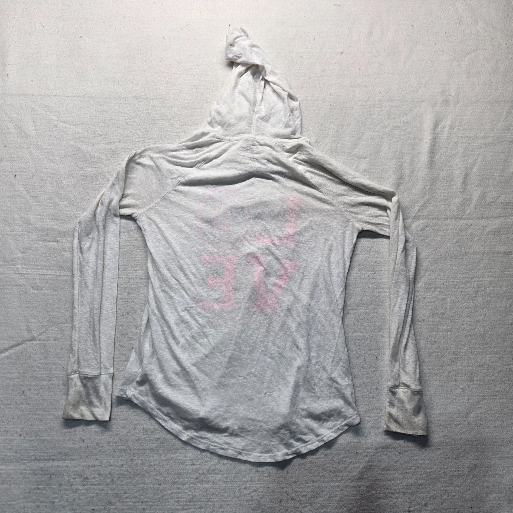 American Eagle Outfitters American Eagle Love White Hooded Tee T-Shirt Long Sleeve Adult Women's M Medium Size M / US 6-8 / IT 42-44 - 7 Thumbnail