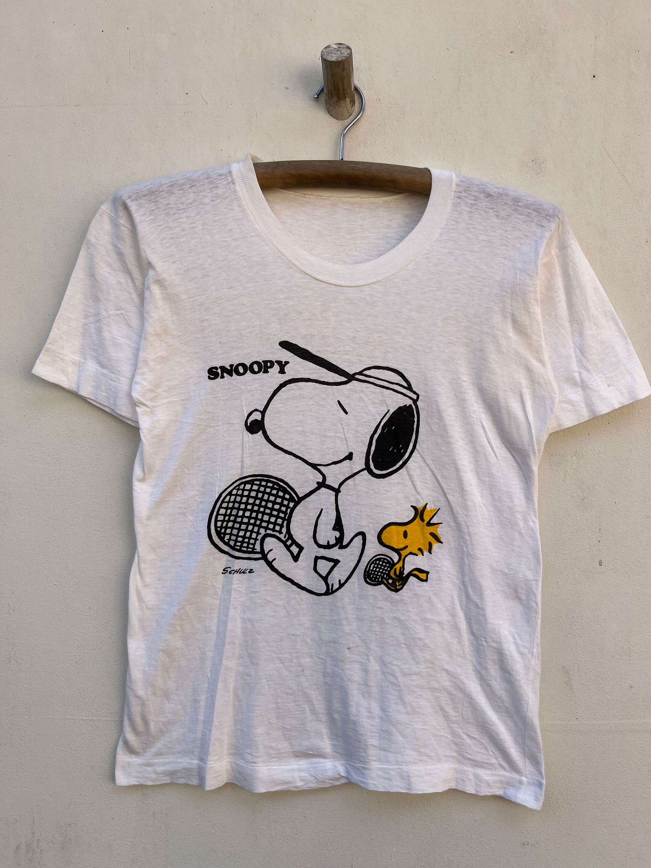 Arts & Science Vintage Snoopy 70s 80s Single Stitch Paper Thin Cartoon Size US M / EU 48-50 / 2 - 1 Thumbnail