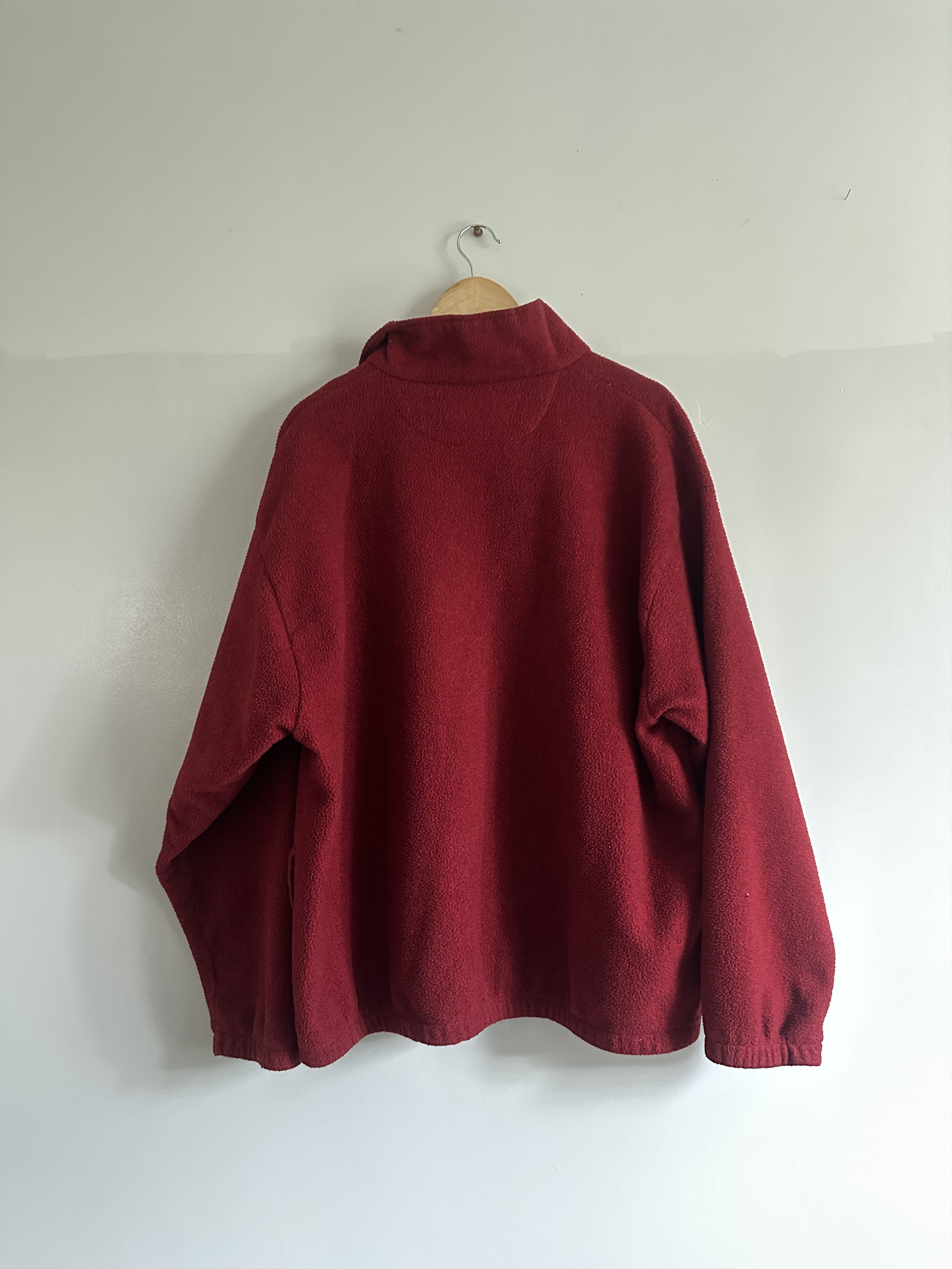 Vintage Vintage Cozy Red Quarter Zip Fleece Size US XL / EU 56 / 4 - 4 Thumbnail